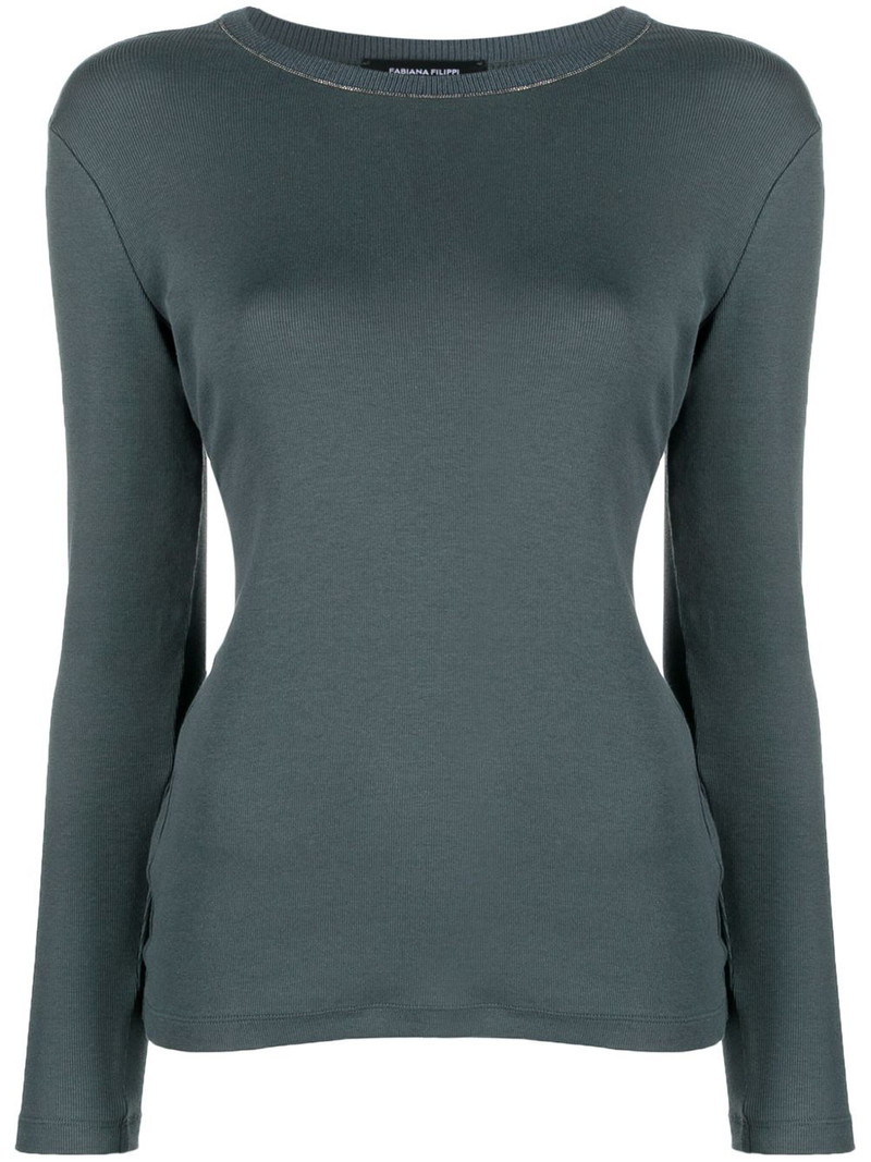 bead-detailing fine-knit jumper 1