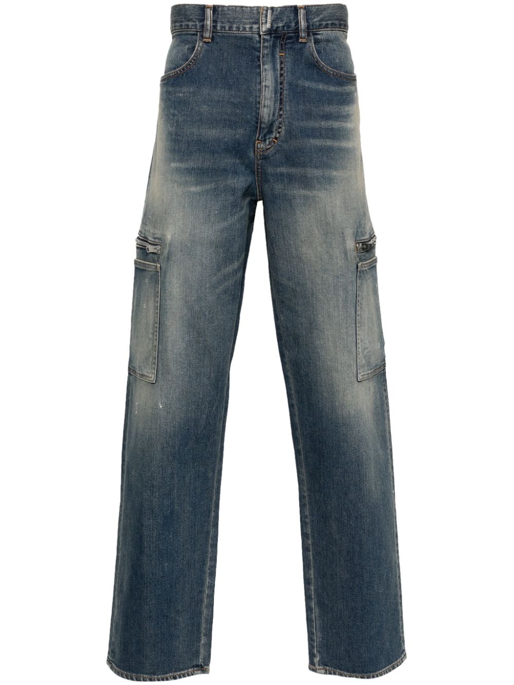 straight-leg cargo jeans - 1