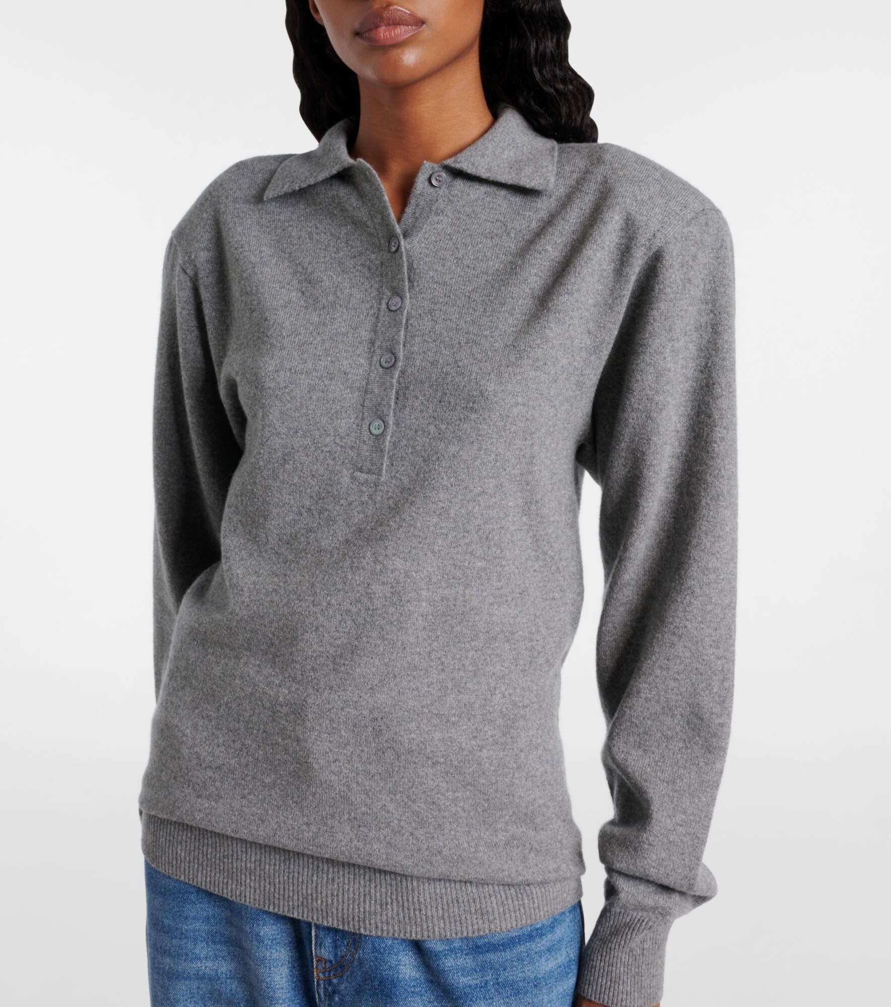 Cashmere and wool polo sweater - 6