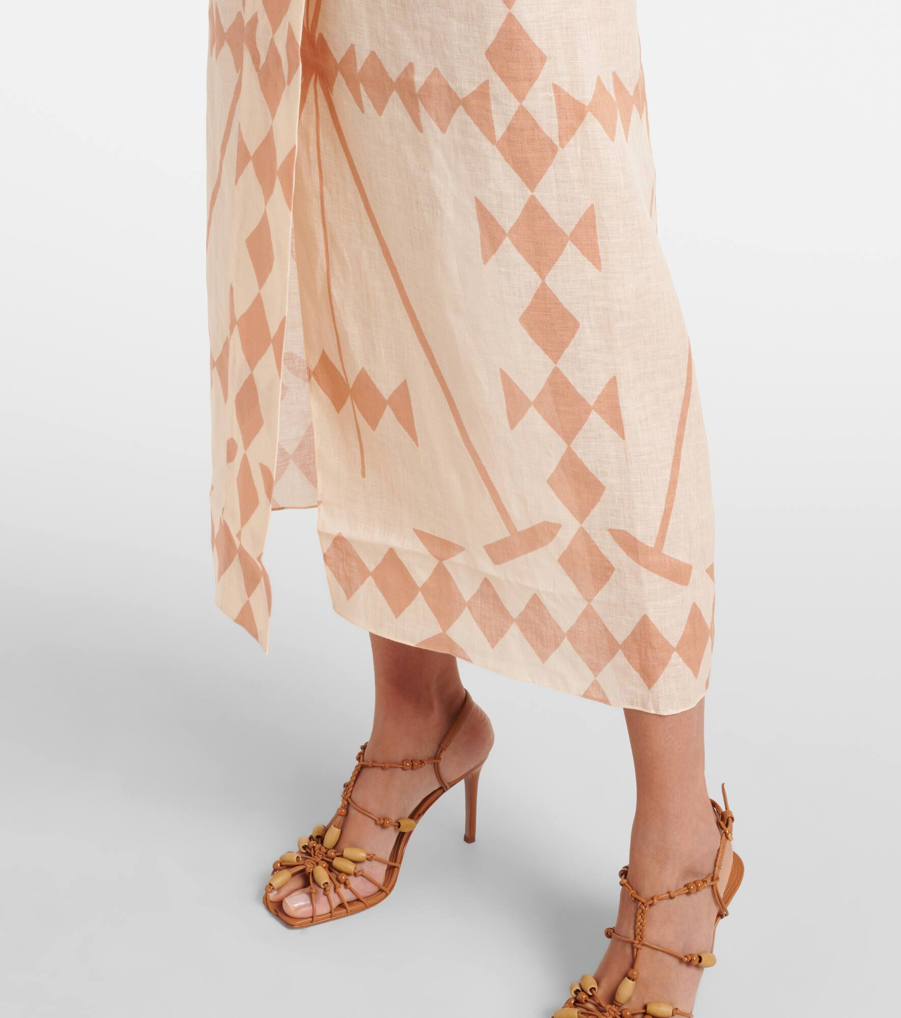 Printed linen maxi dress - 6