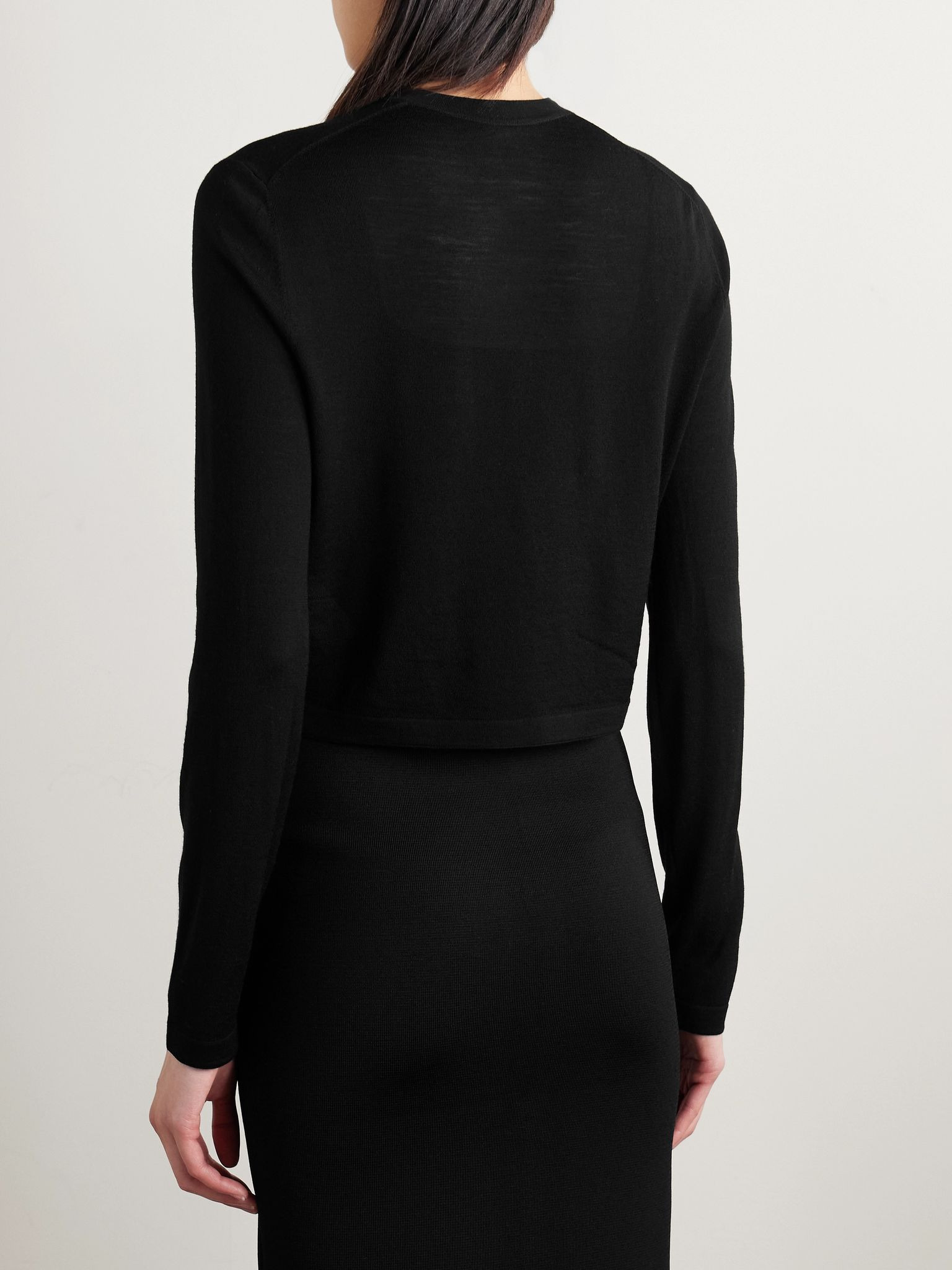 Brieta merino wool cardigan Black - 4