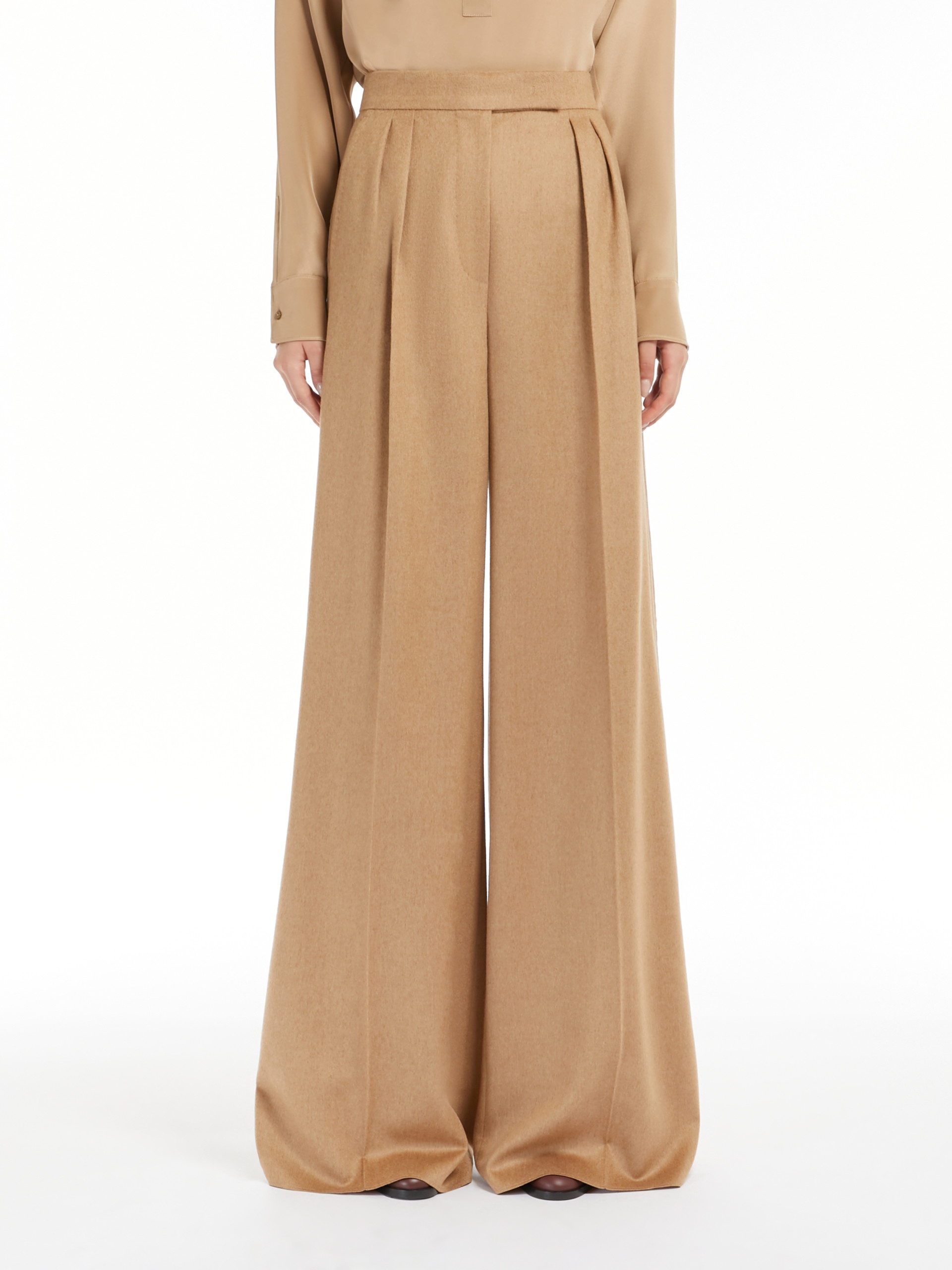 パンツ MAX MARA WOMEN Fagus Long Trousers Light Brown MAX MARA WOMEN Fagus Long Trousers Light Brown