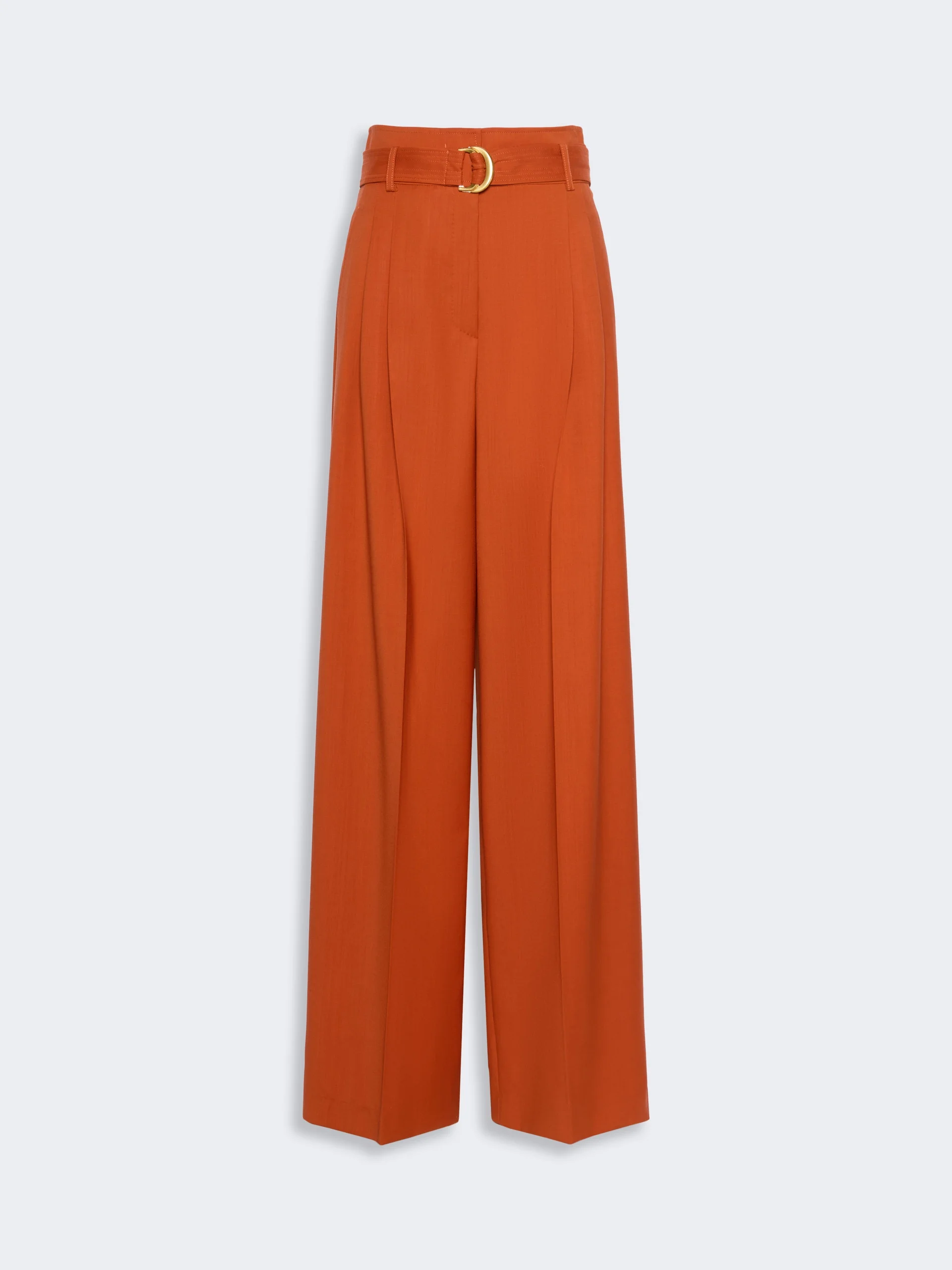 SERIO High-waisted woollen cloth trousers - TERRA COTTA - 1