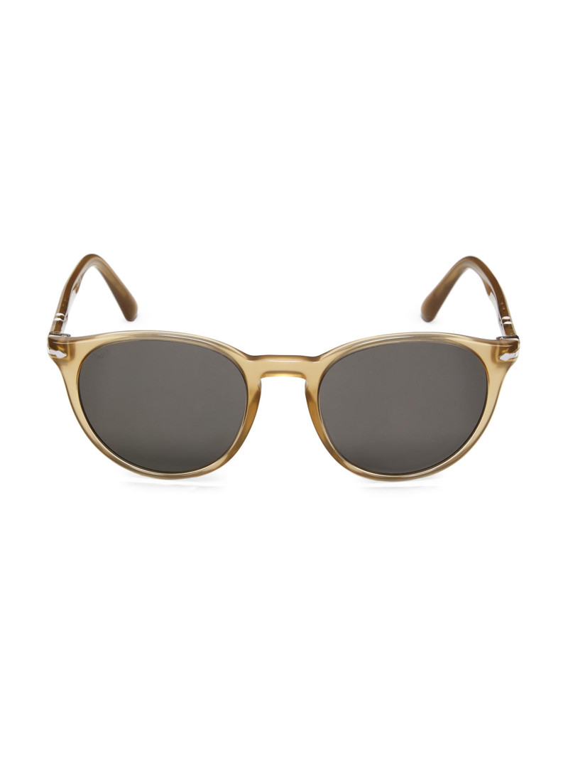 Men's 52MM Round Sunglasses - Opal Beige Dark Grey 1