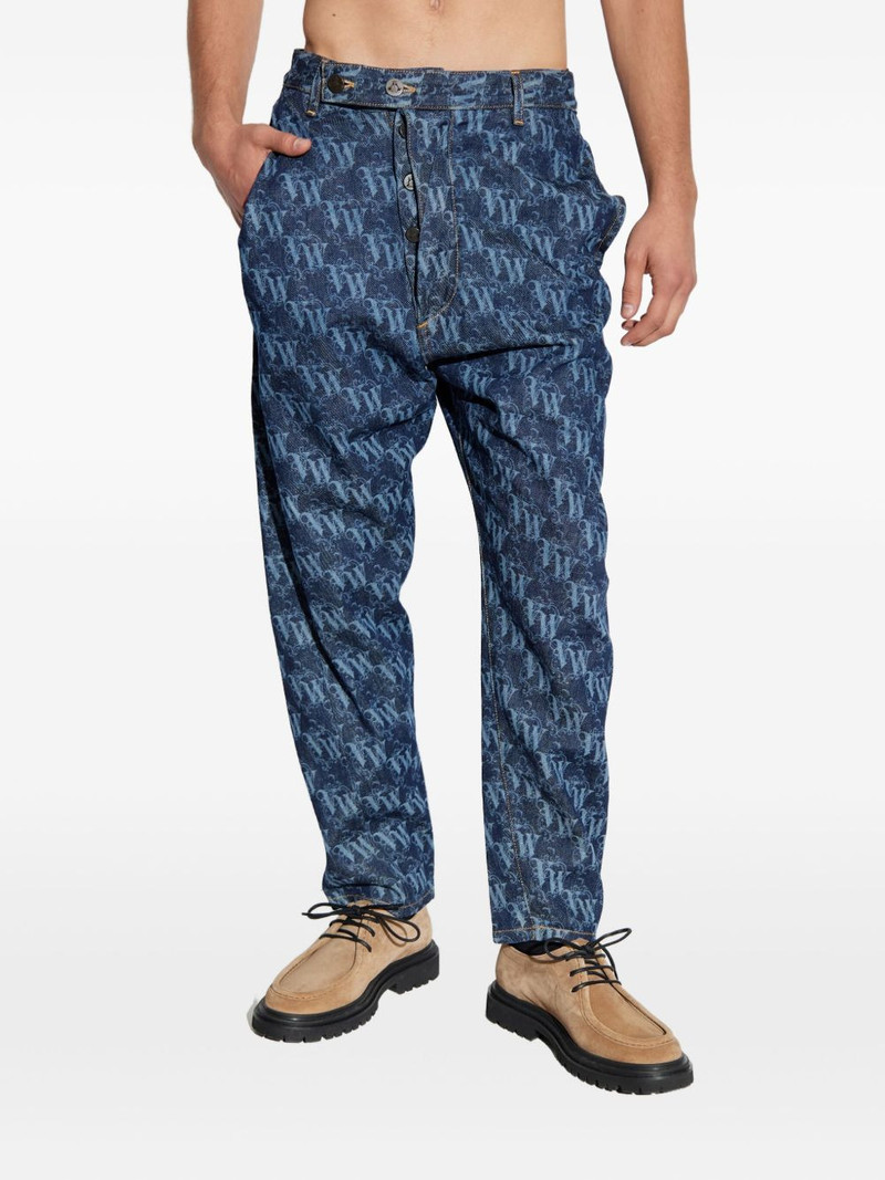 monogram-pattern tapered jeans 4