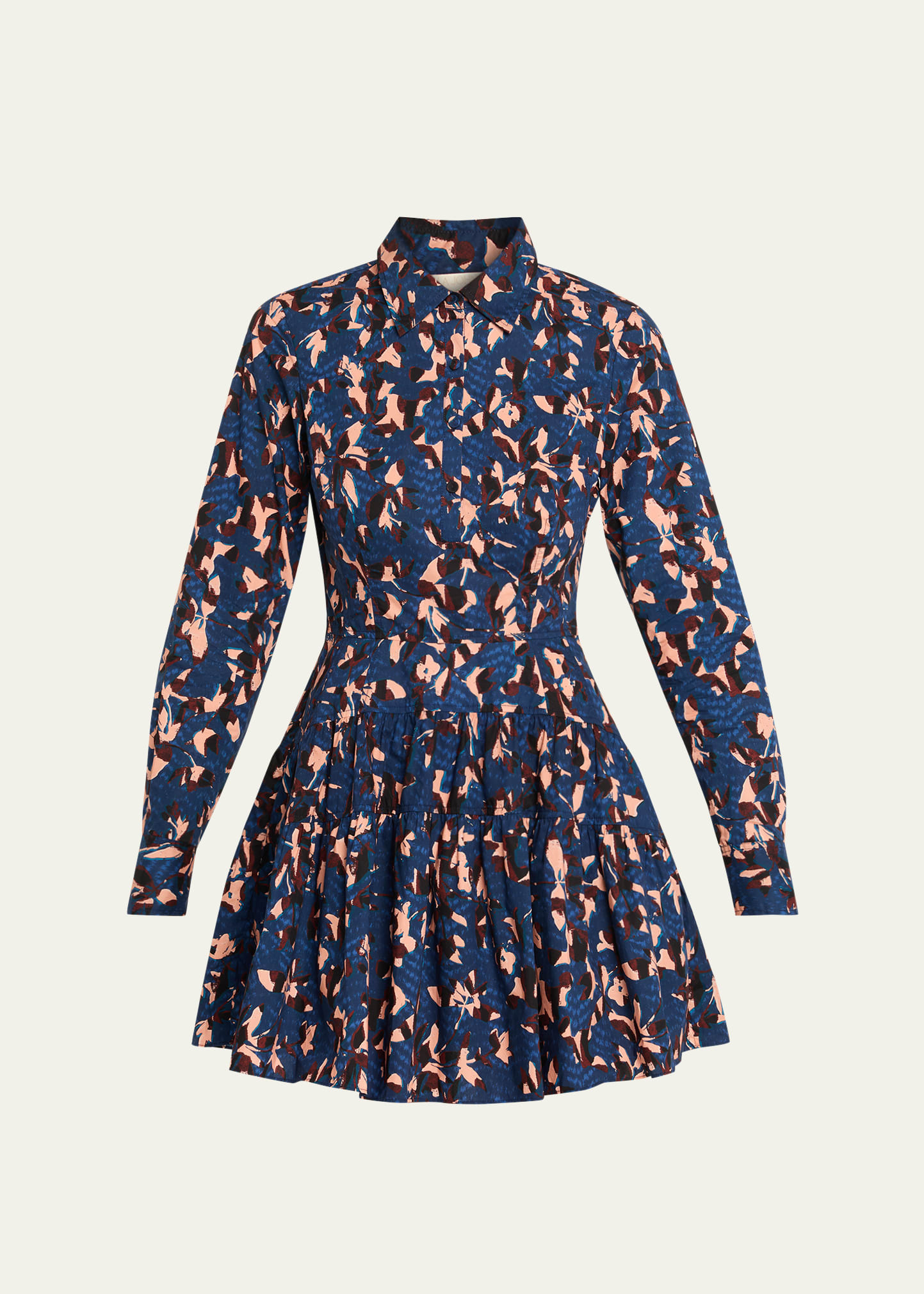 Nanette Long-Sleeve Mini Shirtdress - 1