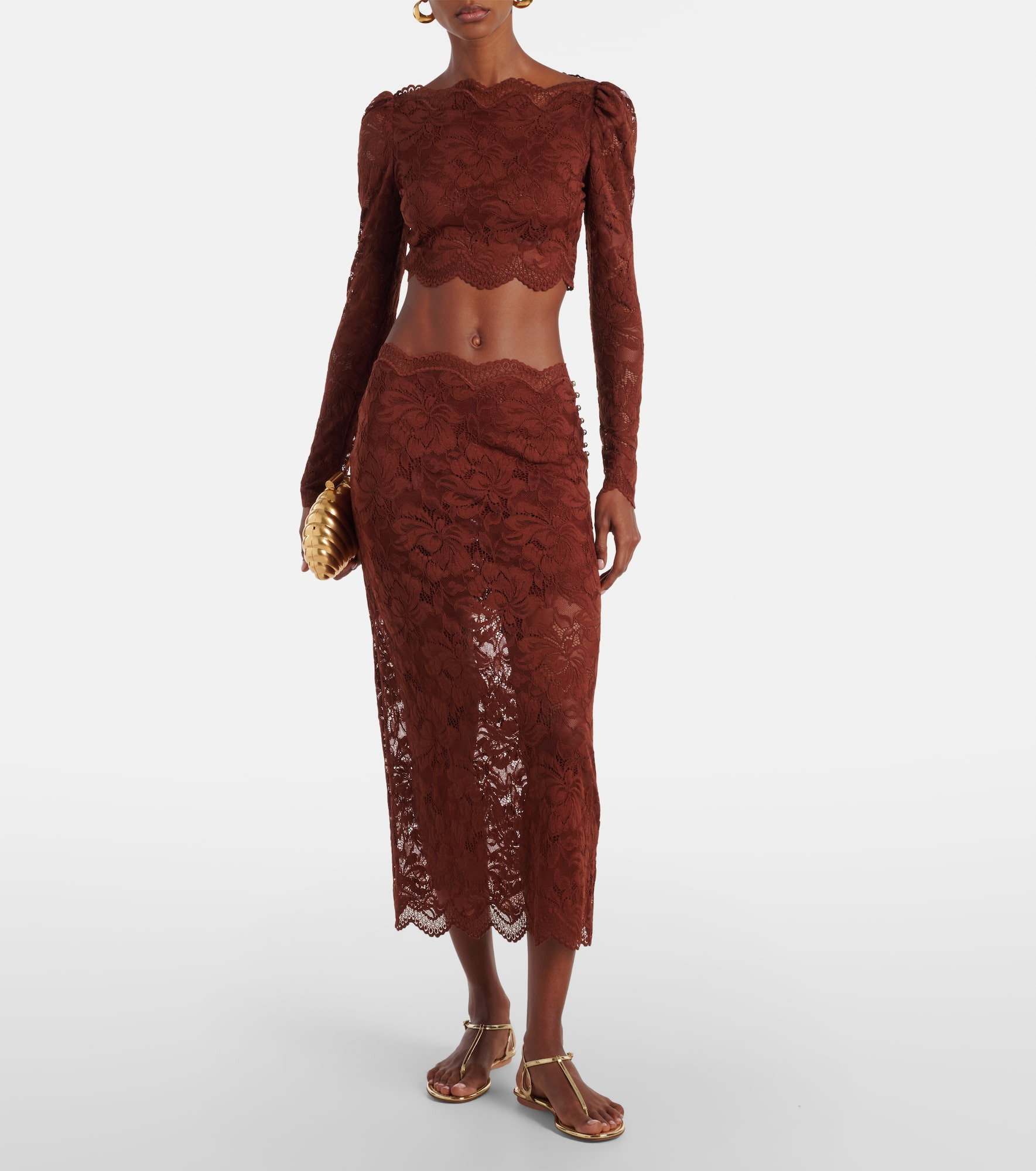 Floral lace crop top - 2