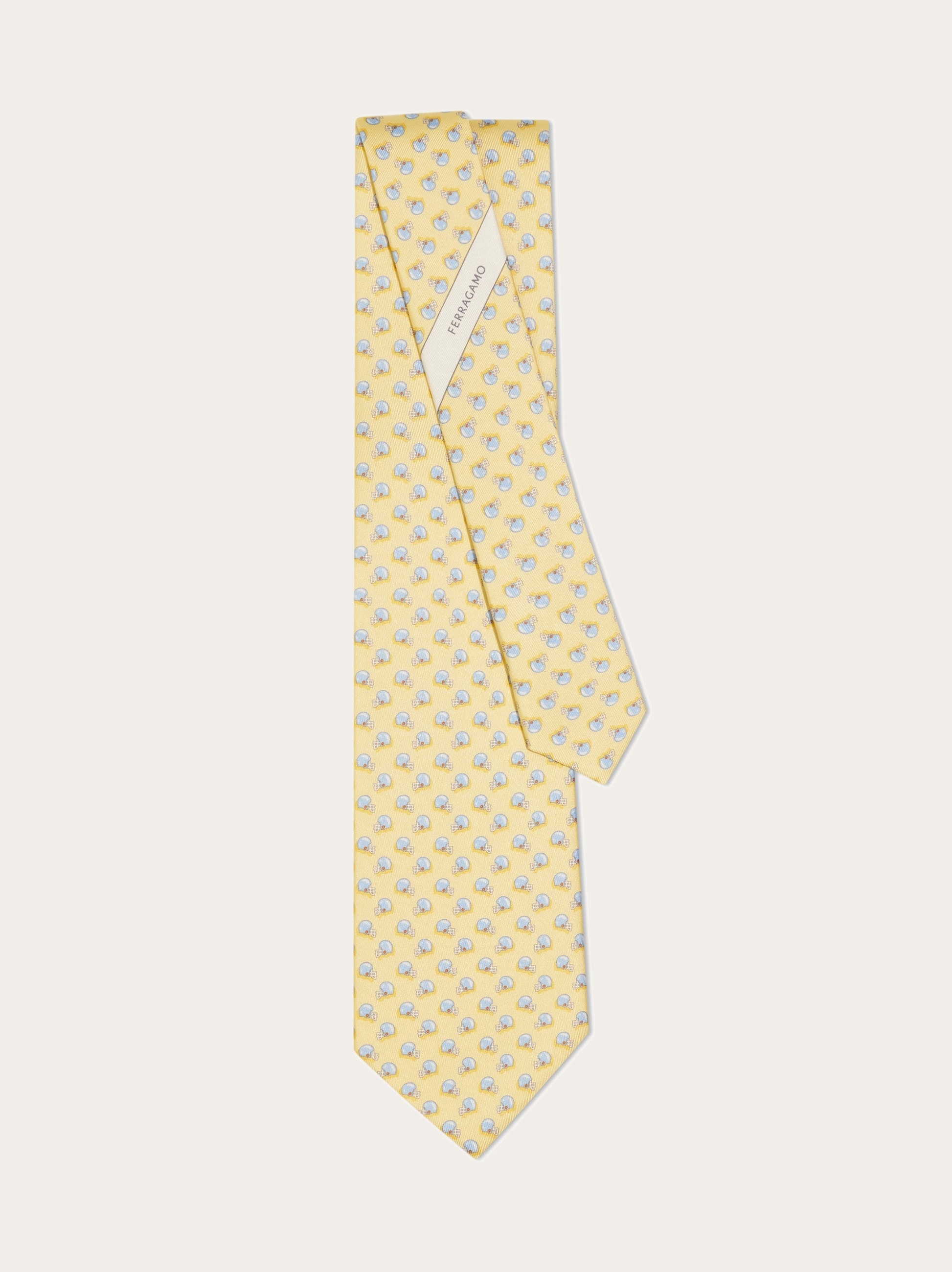 Football print silk tie - 3