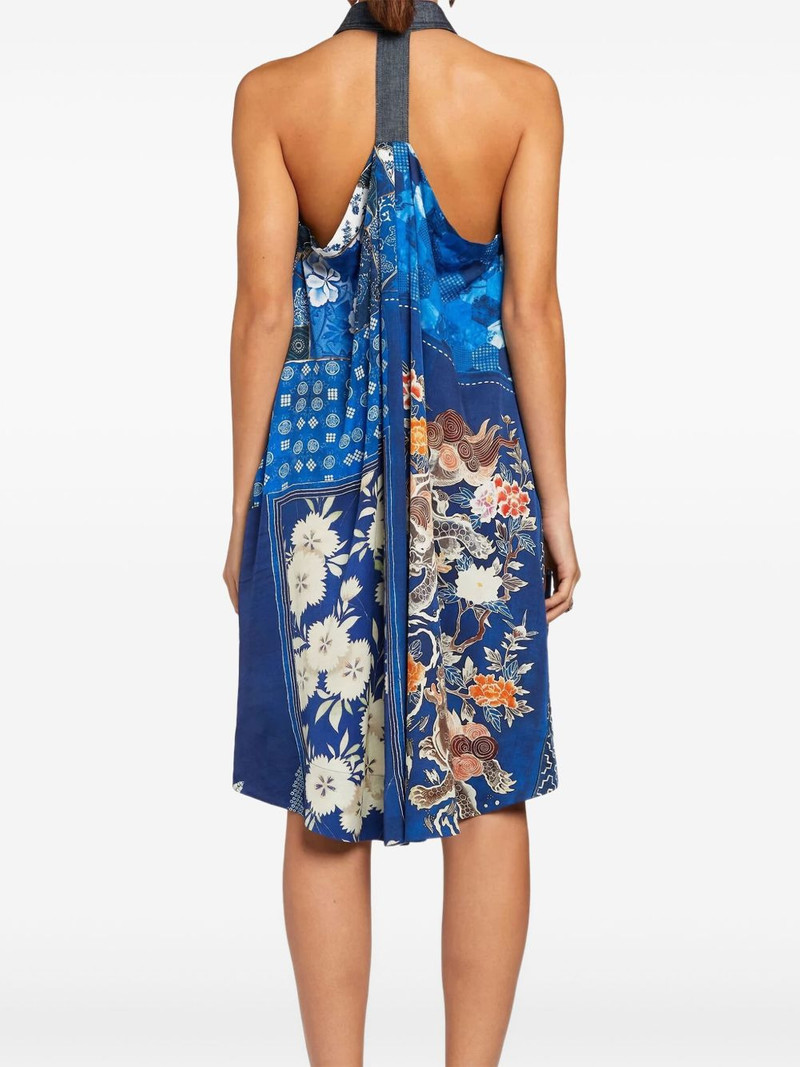 Roberto Cavalli patchwork-print sleeveless mini dress outlook