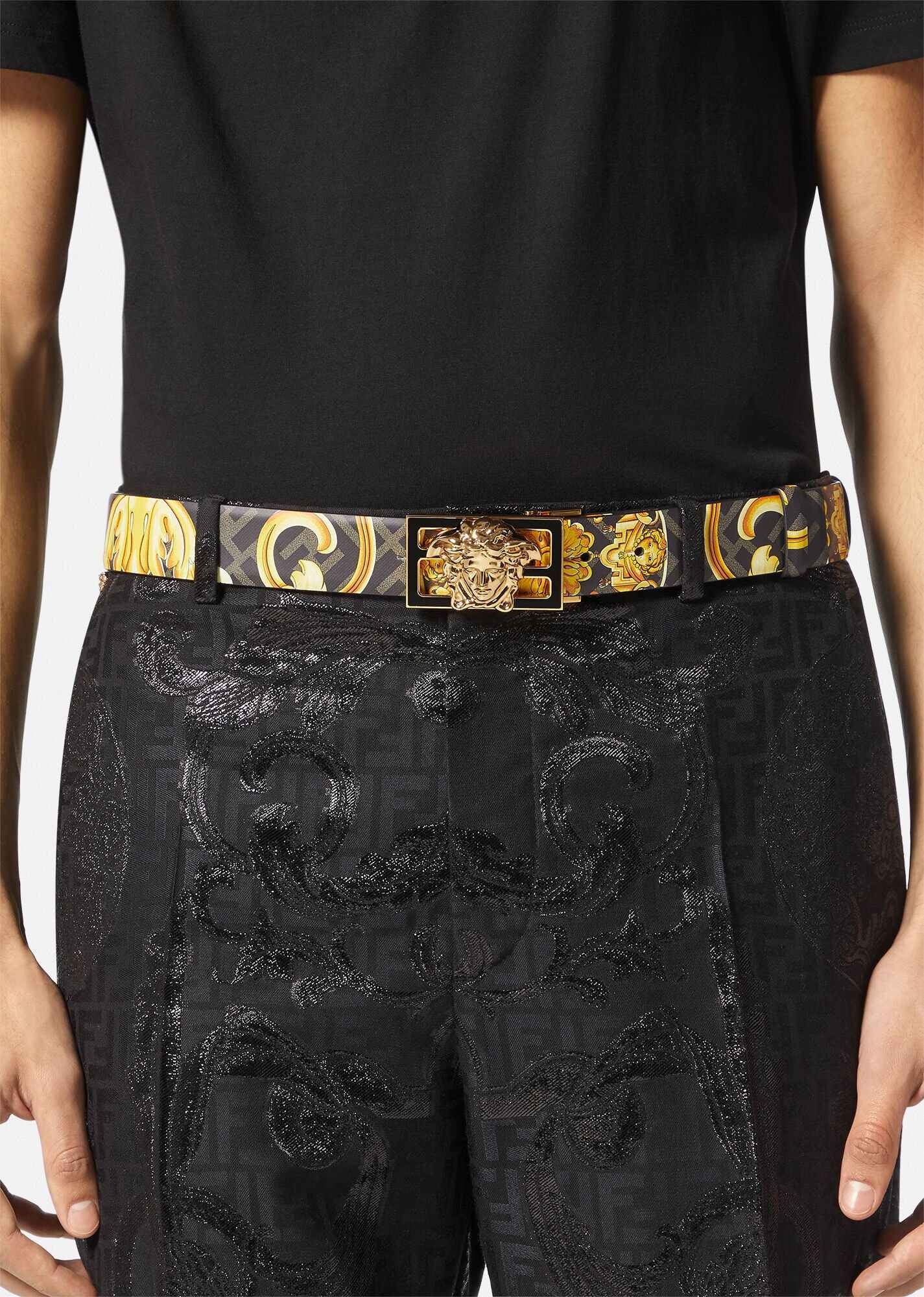 Fendace Gold Baroque Reversible Belt - 4
