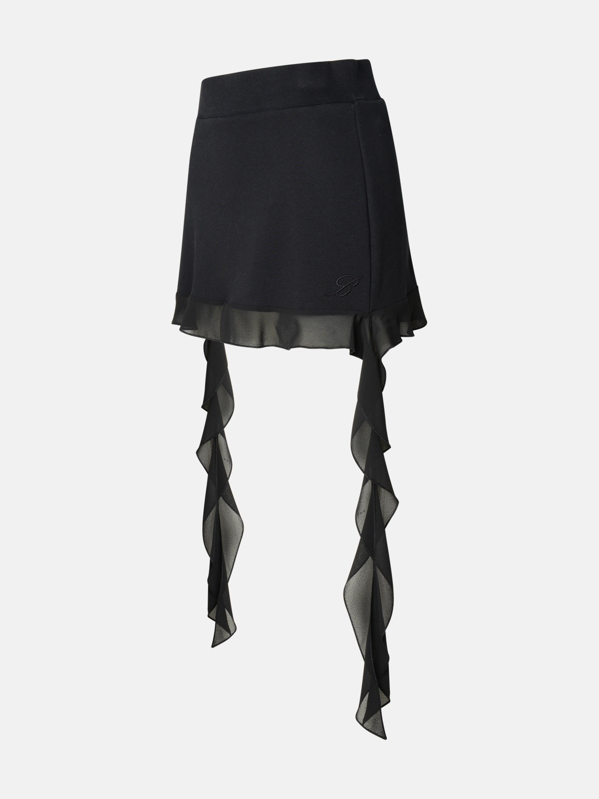 BLACK COTTON MINISKIRT - 2