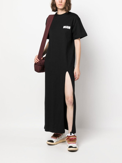 MSGM logo-print T-shirt maxi dress outlook