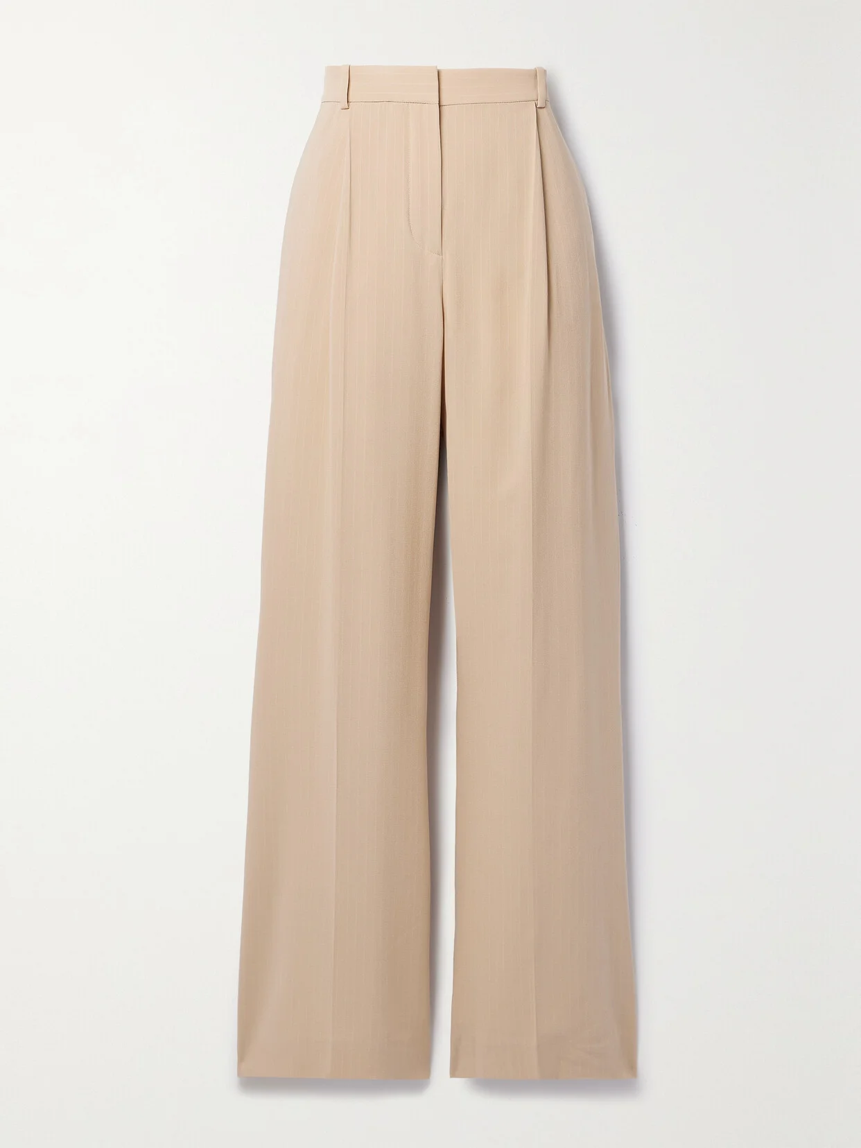 Jail Pleated Pinstriped Silk-blend Georgette Wide-leg Pants - 1