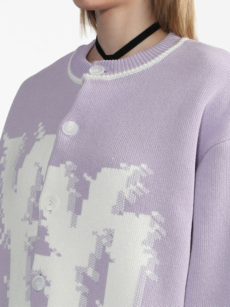 logo-print button-up cardigan 5