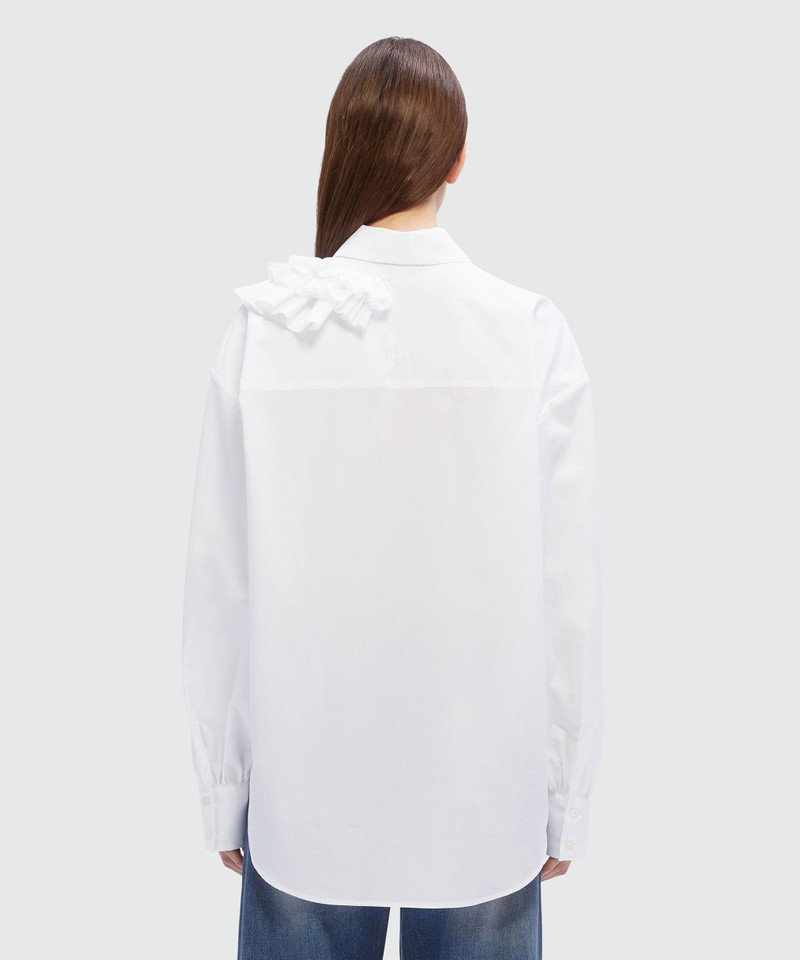 White poplin shirt with ruffle detail 3