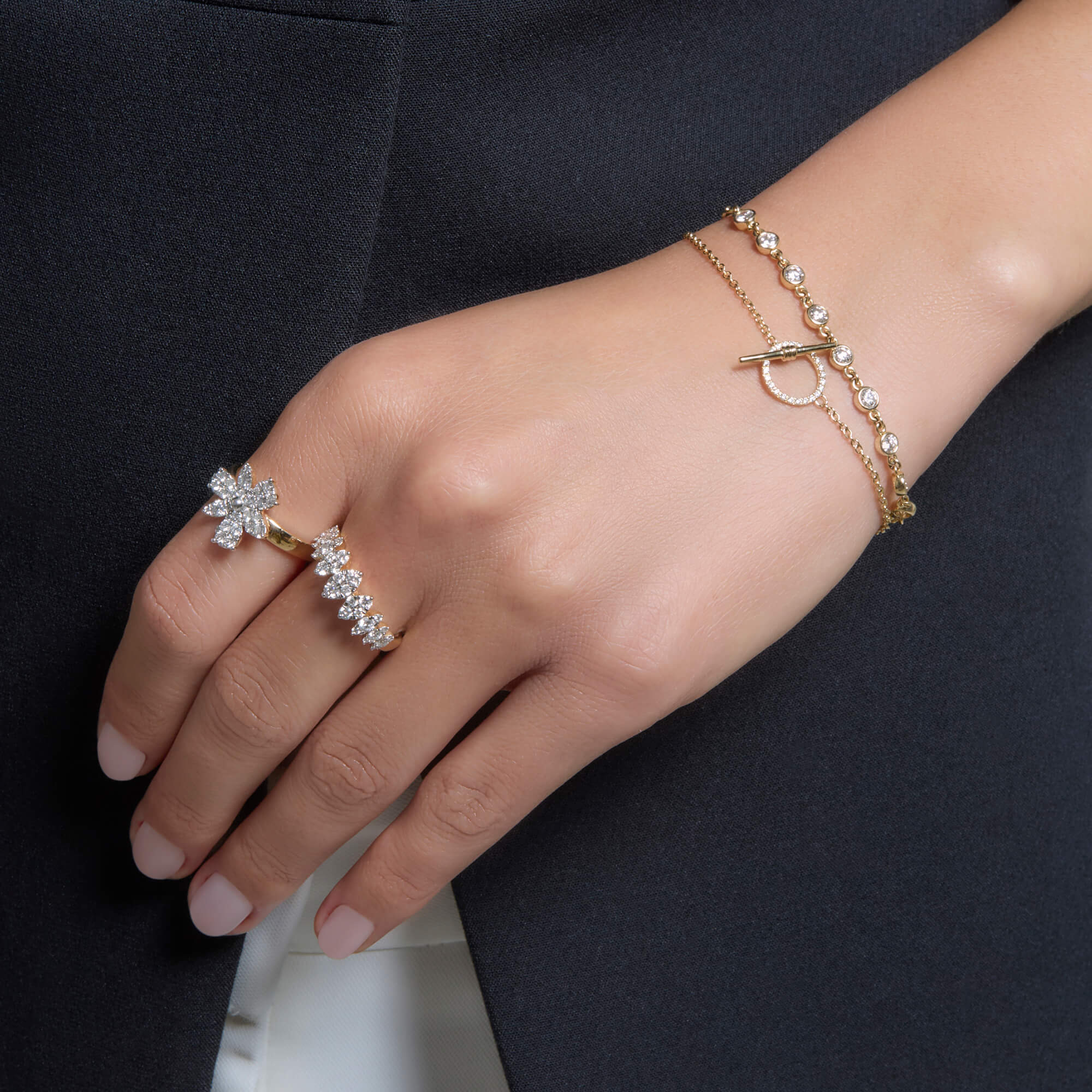Diamond Toggle Link Bracelet - 6
