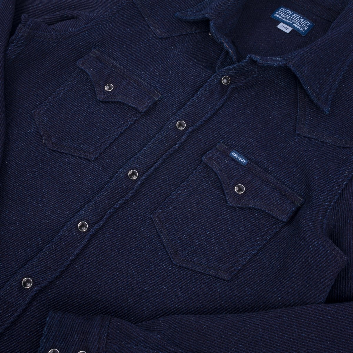 IHSH-208-IND 14oz Kersey Western Shirt Indigo - 7