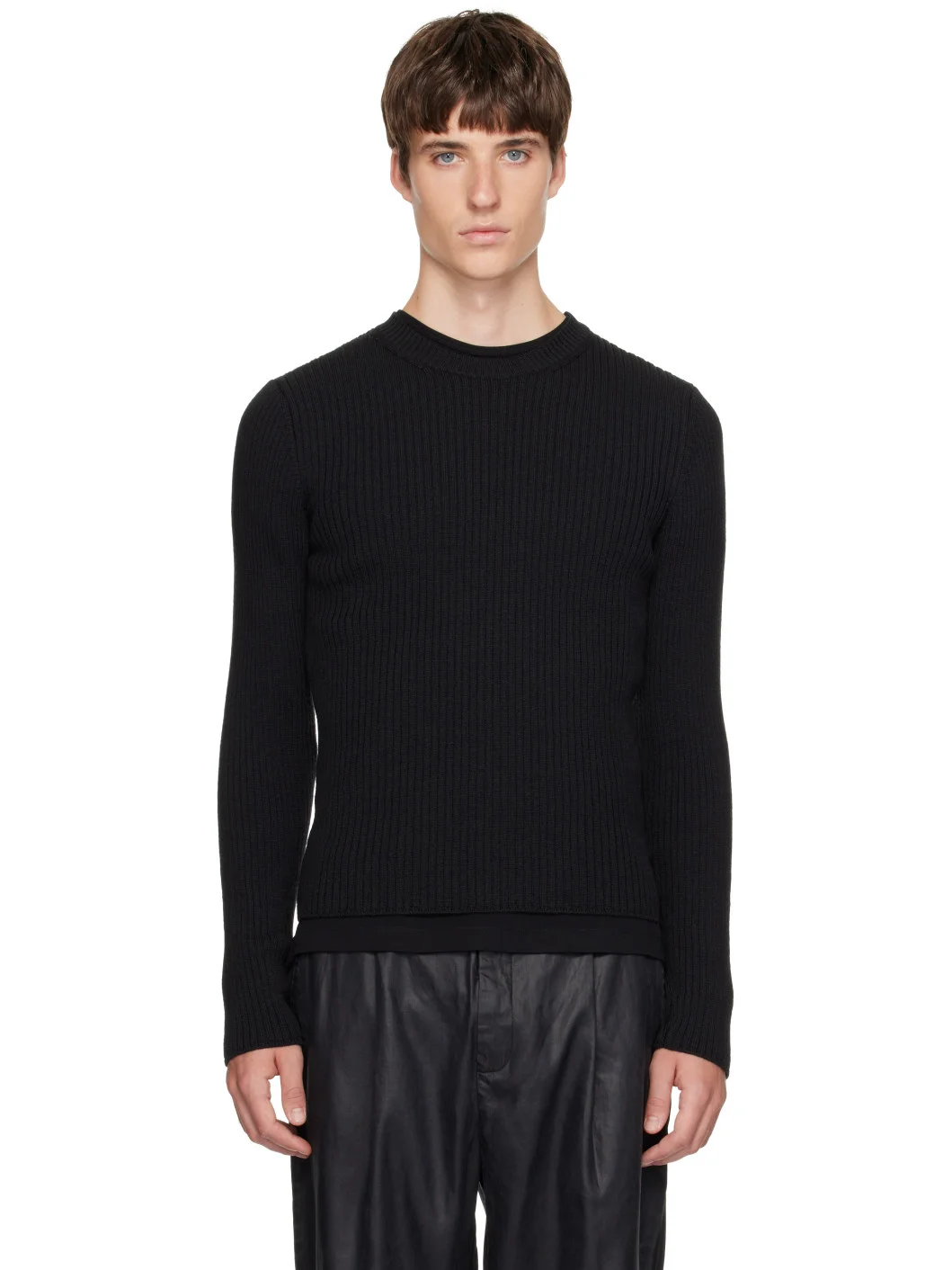 Black Compact Roundneck Sweater - 1