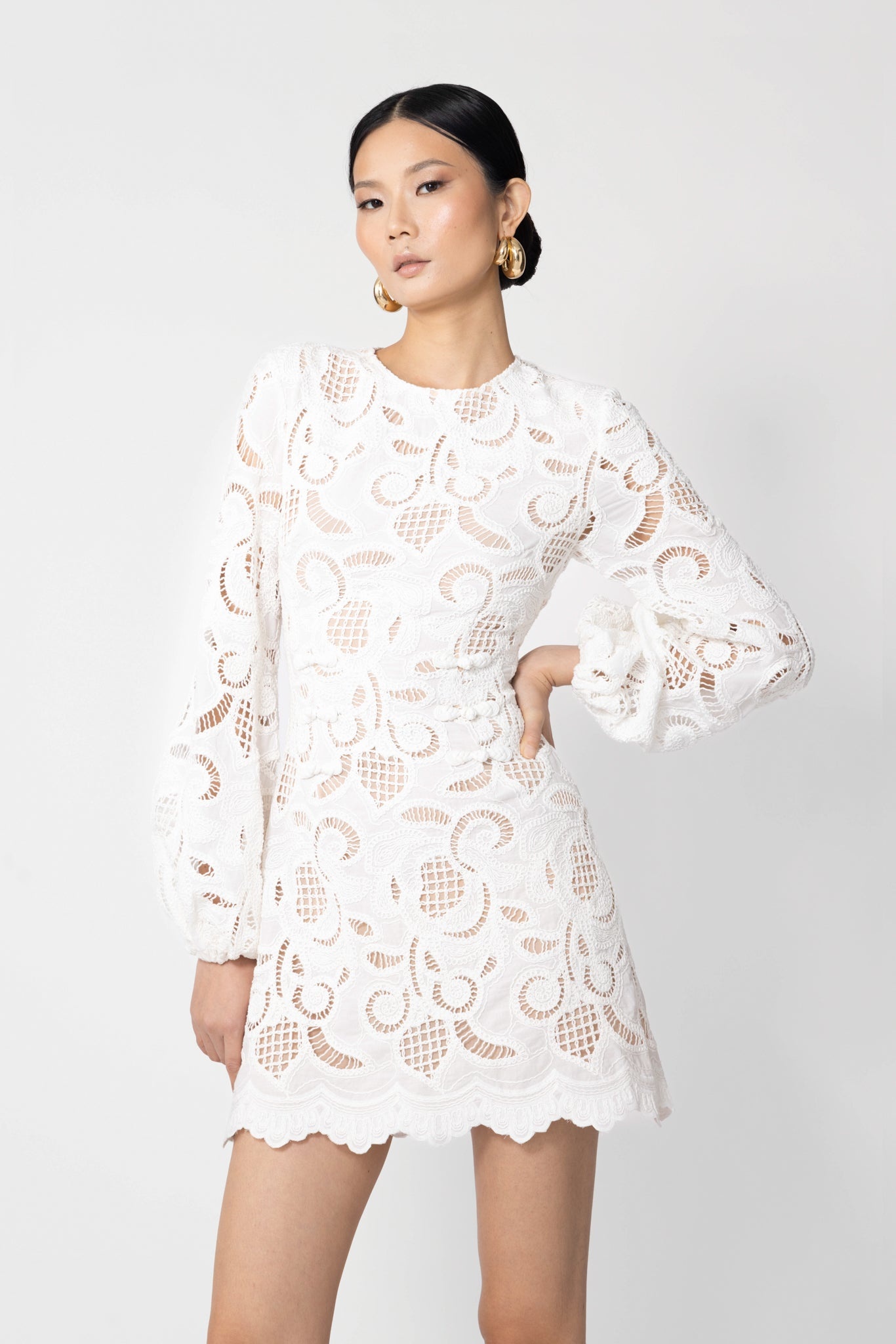 HILDA EMBROIDERED LACE DRESS - 3