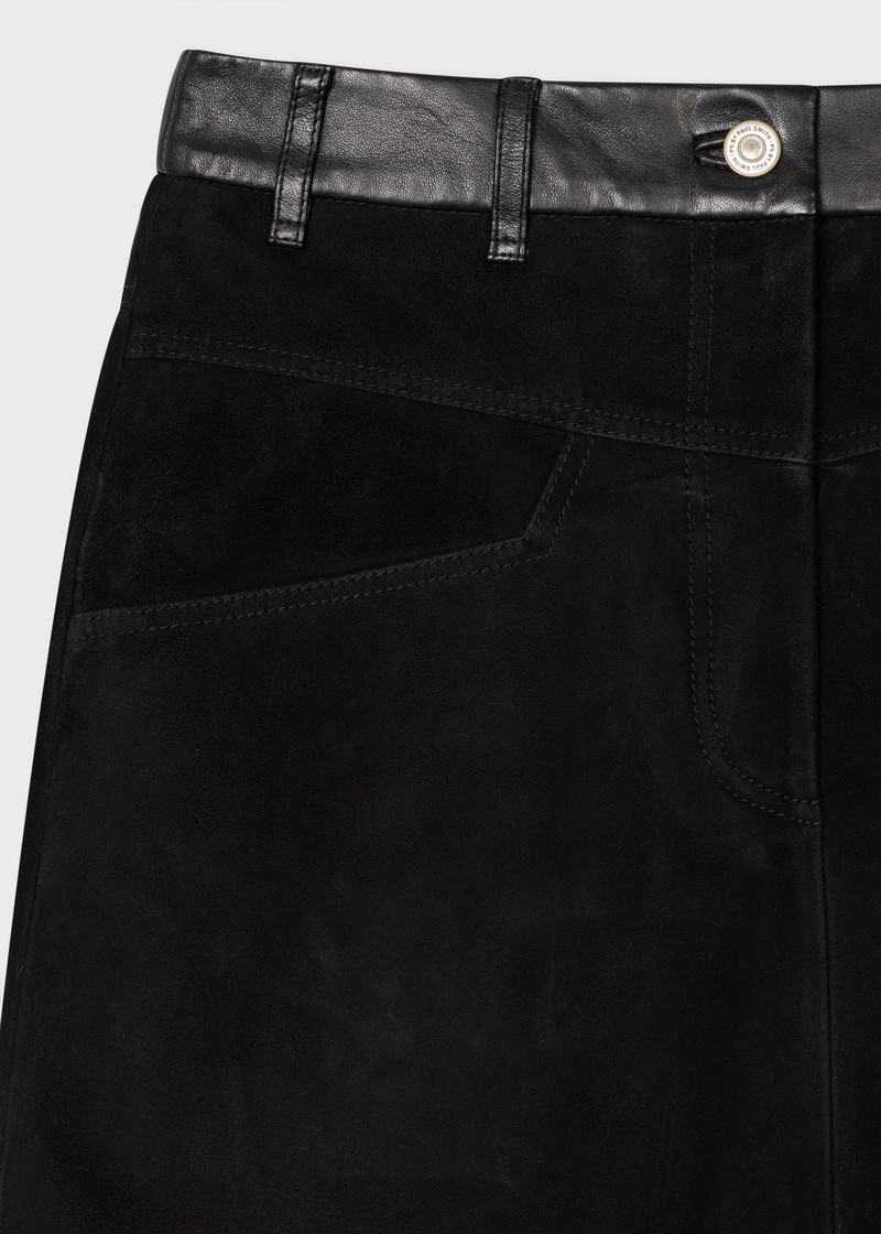 Paul Smith Women's Black Suede Contrasting Short Skirt outlook