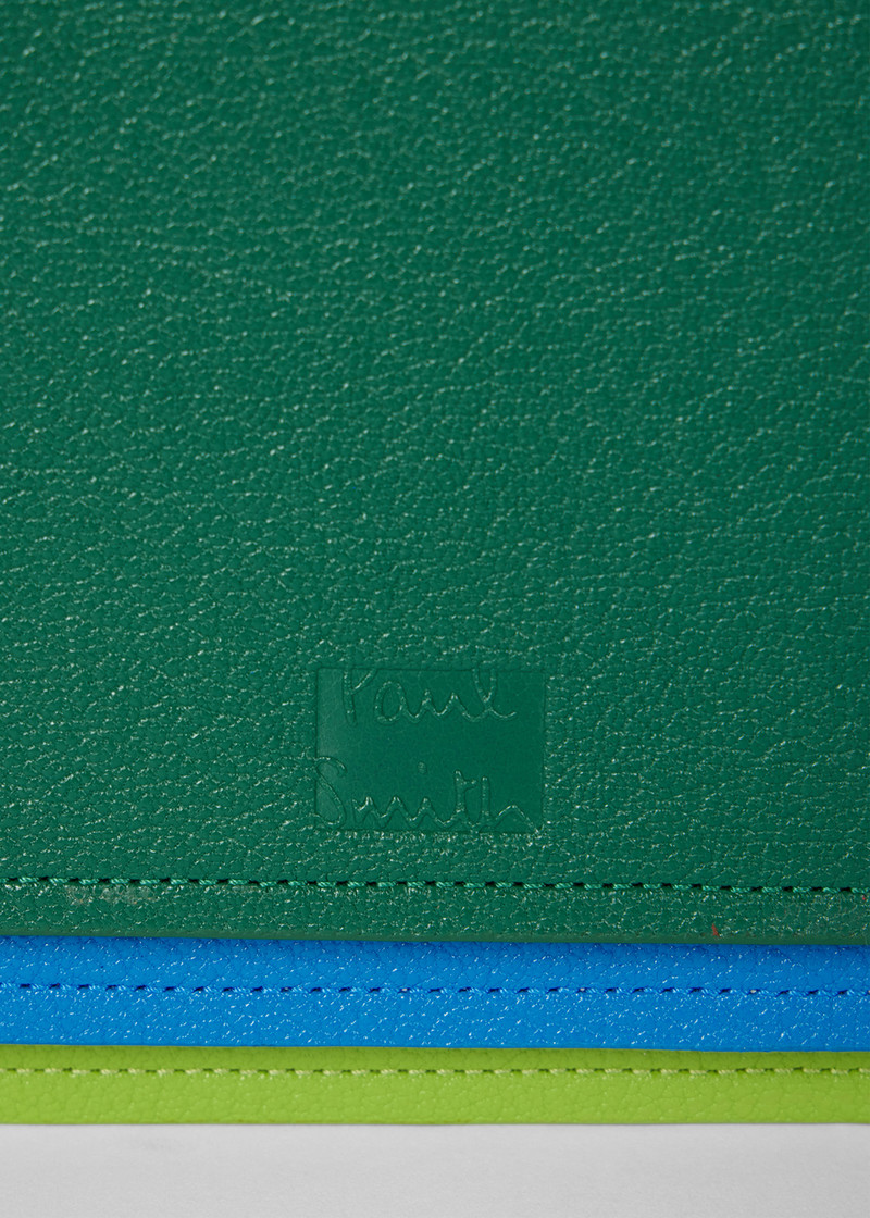 Green Leather Medium Concertina Zip Pouch 3