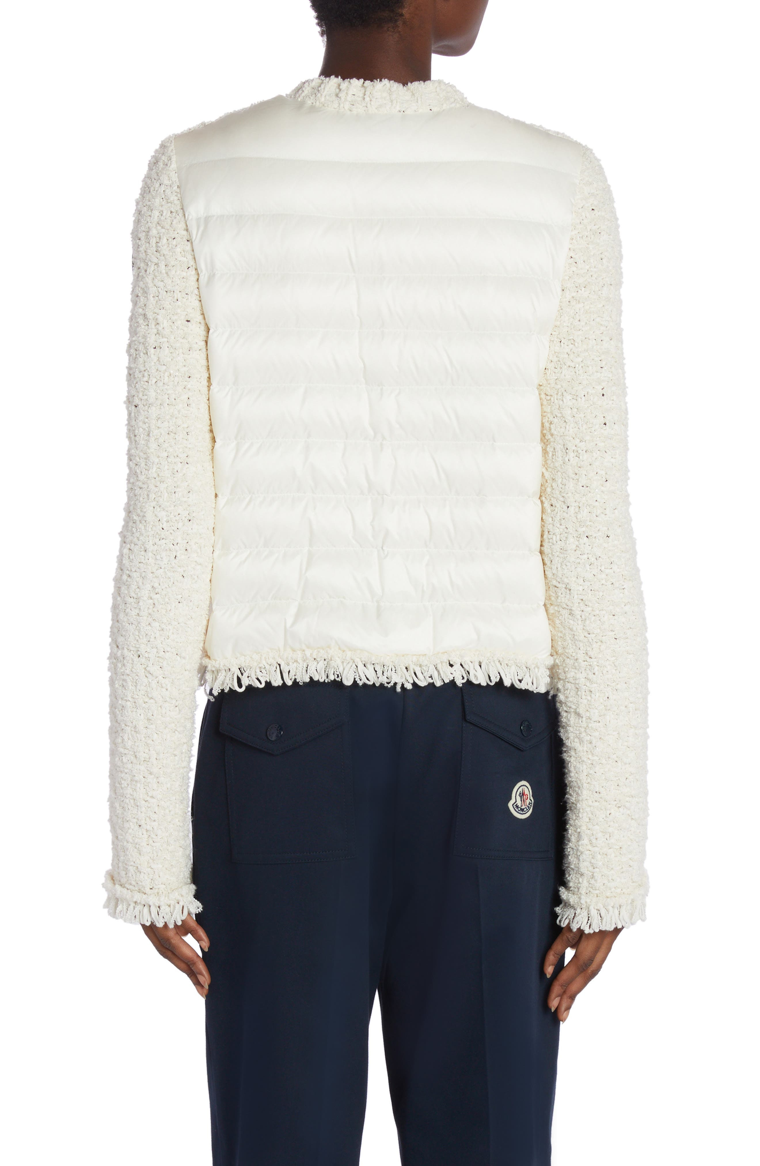 Textured Knit & Quilted Nylon Cardigan - 3
