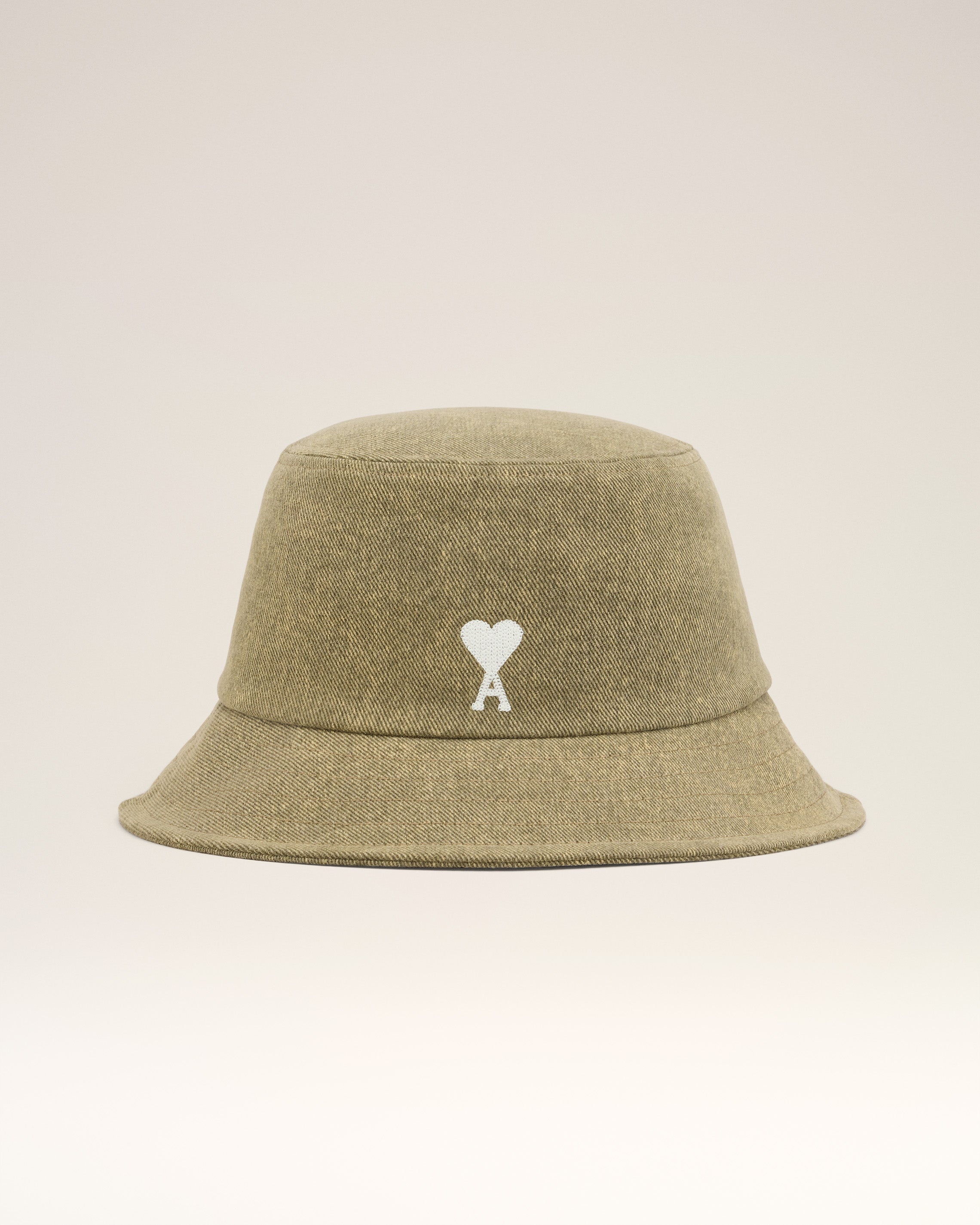 GREEN COTTON AMI DE COEUR EMBROIDERY BUCKET HAT - 4