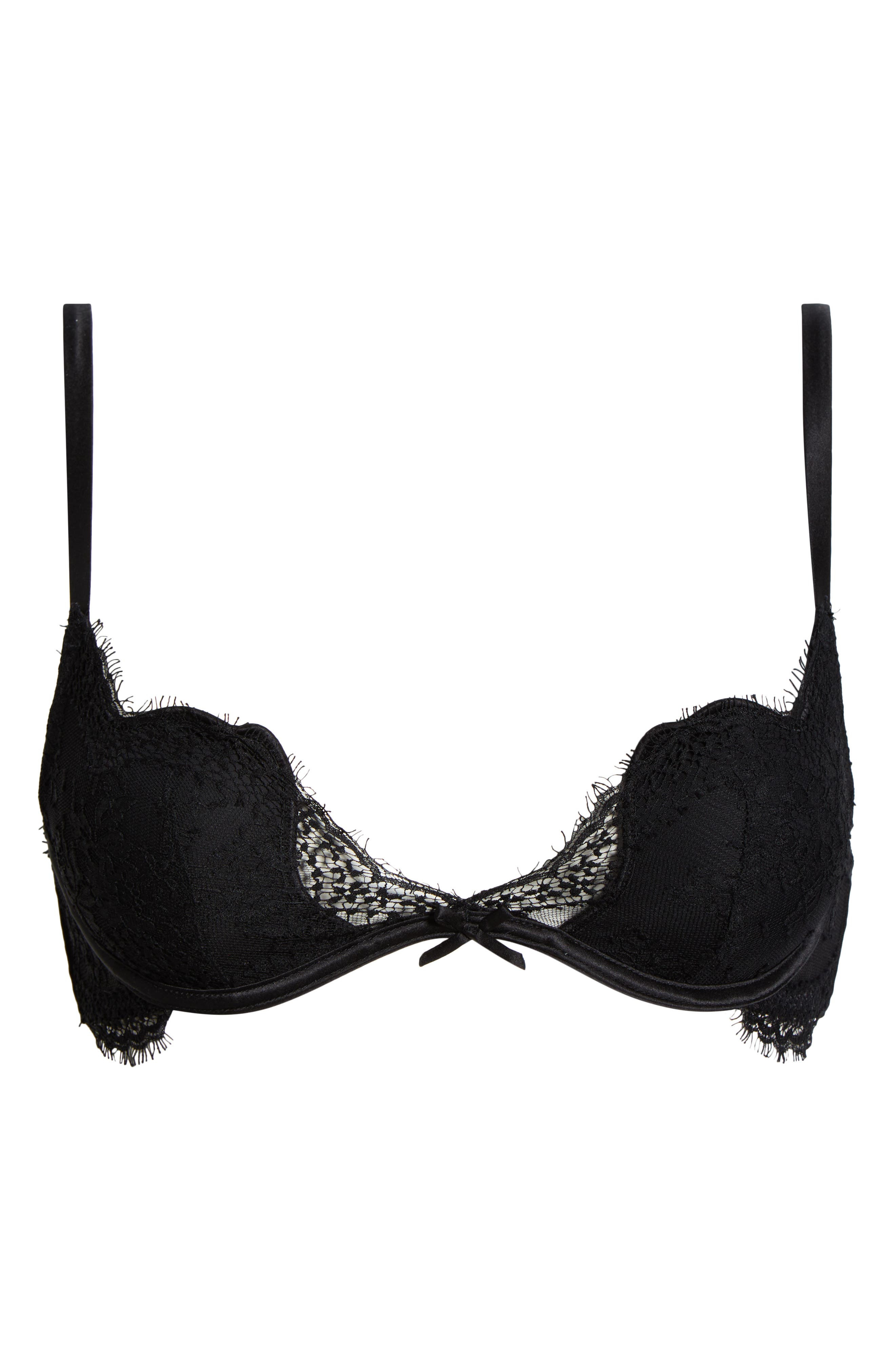 Fleur Du Mal Frankie Underwire Lace Plunge Demi Bra in Black at Nordstrom - 6