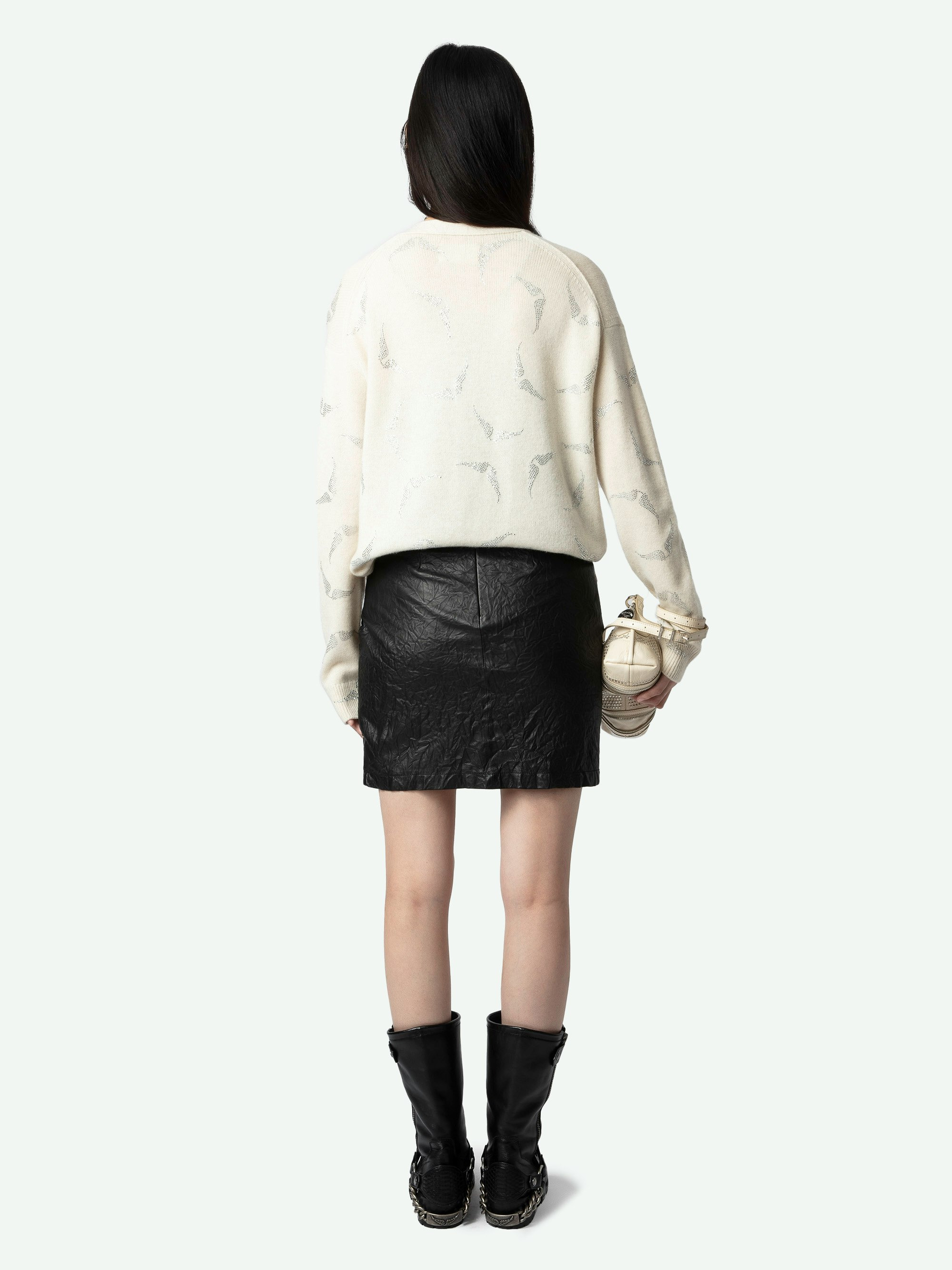 Mirka Diamanté Wings Cashmere Cardigan - 3