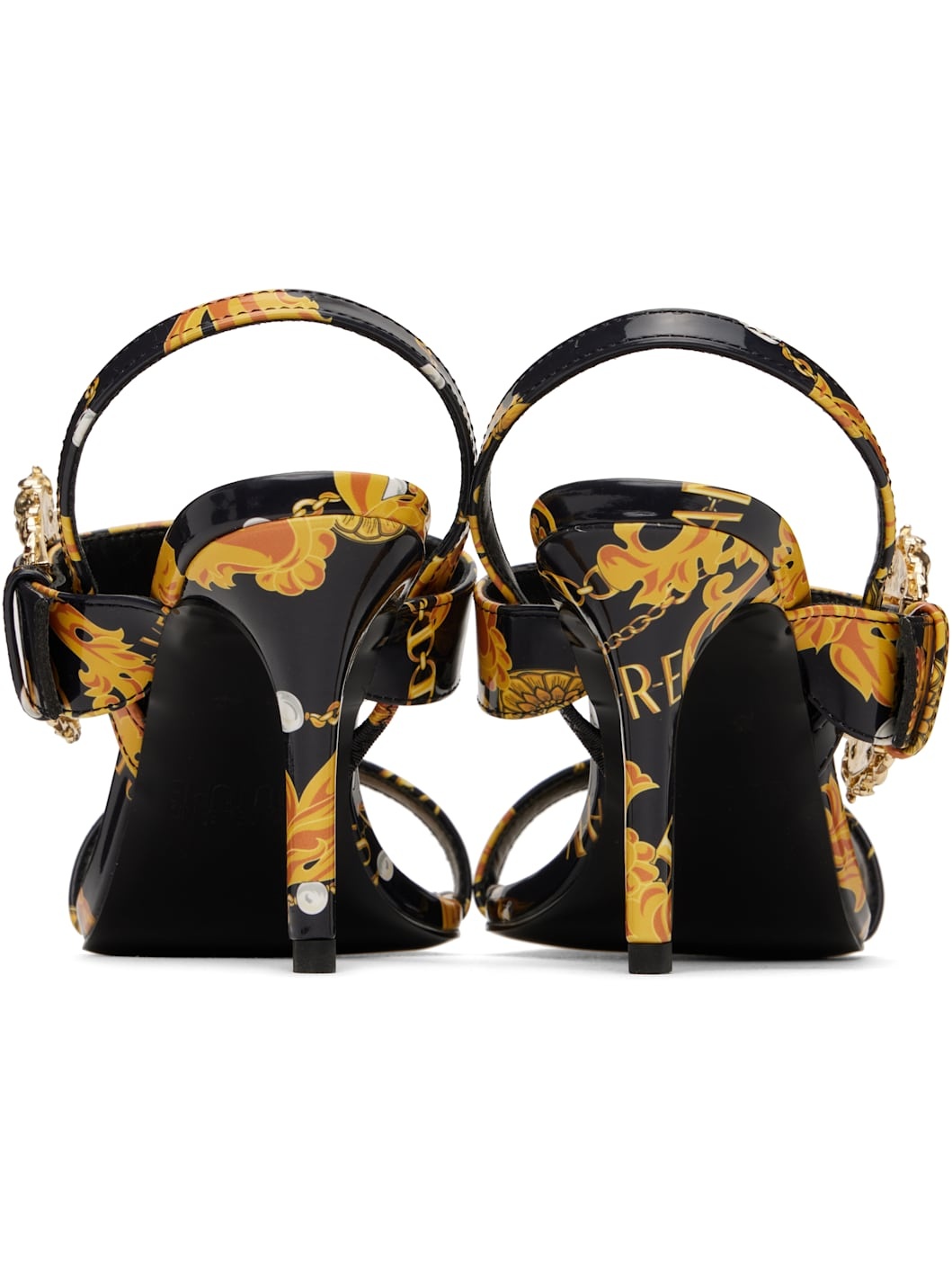 Black & Gold Couture Emily Slingback Heeled Sandals - 2
