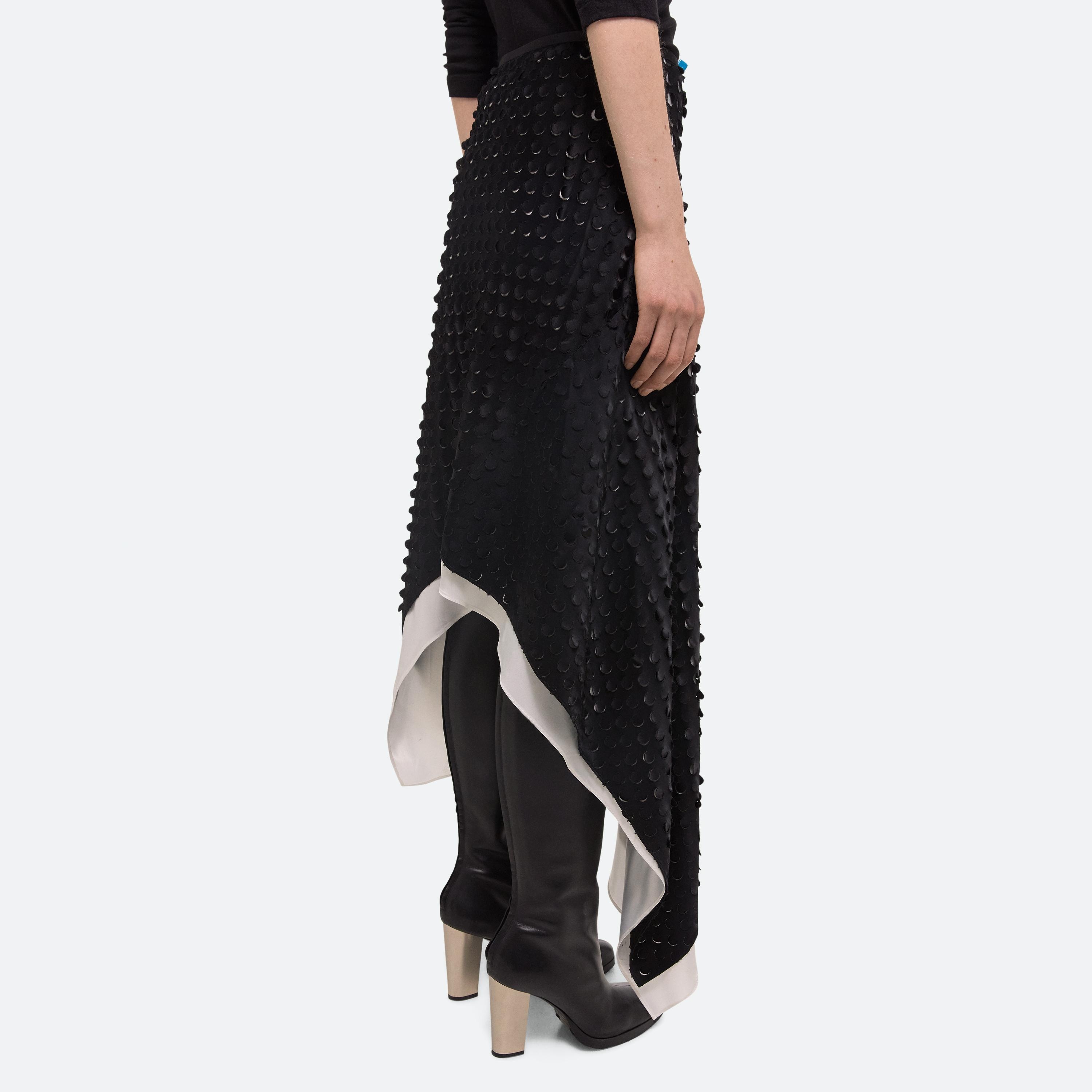 HOLE-PUNCHED SCARF HEM SKIRT - 7