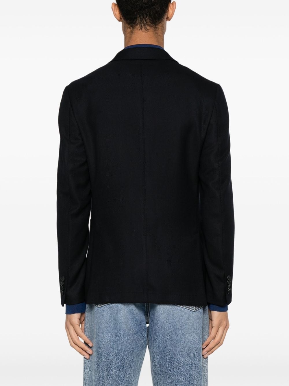 single-breasted wool blazer - 4