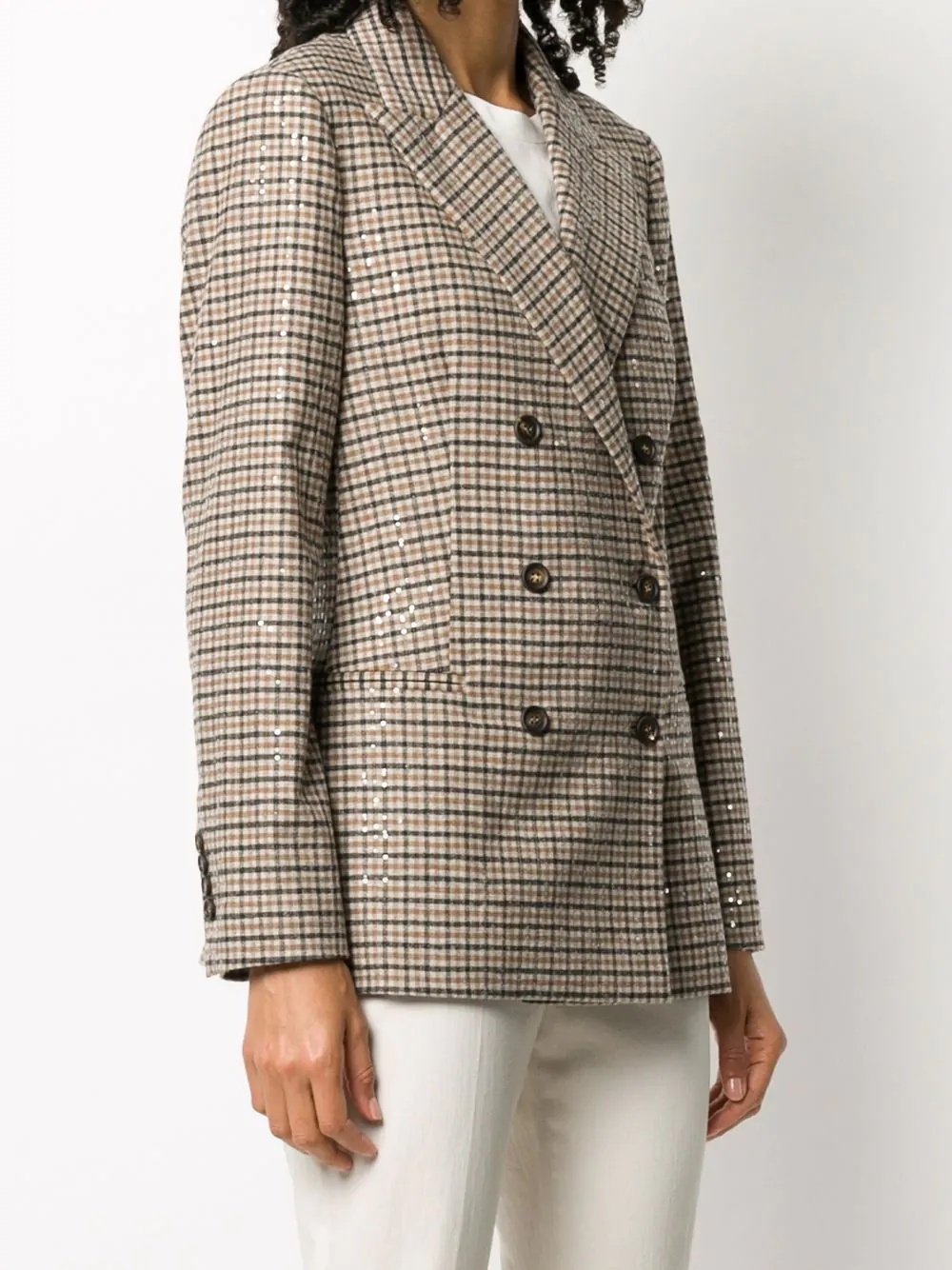 crystal-embellished tweed blazer - 3