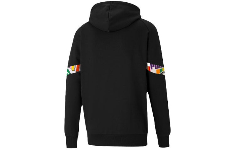 PUMA PUMA Intl Sports Stitching Printed Hooded Sweatshirt Black 531330-01 outlook