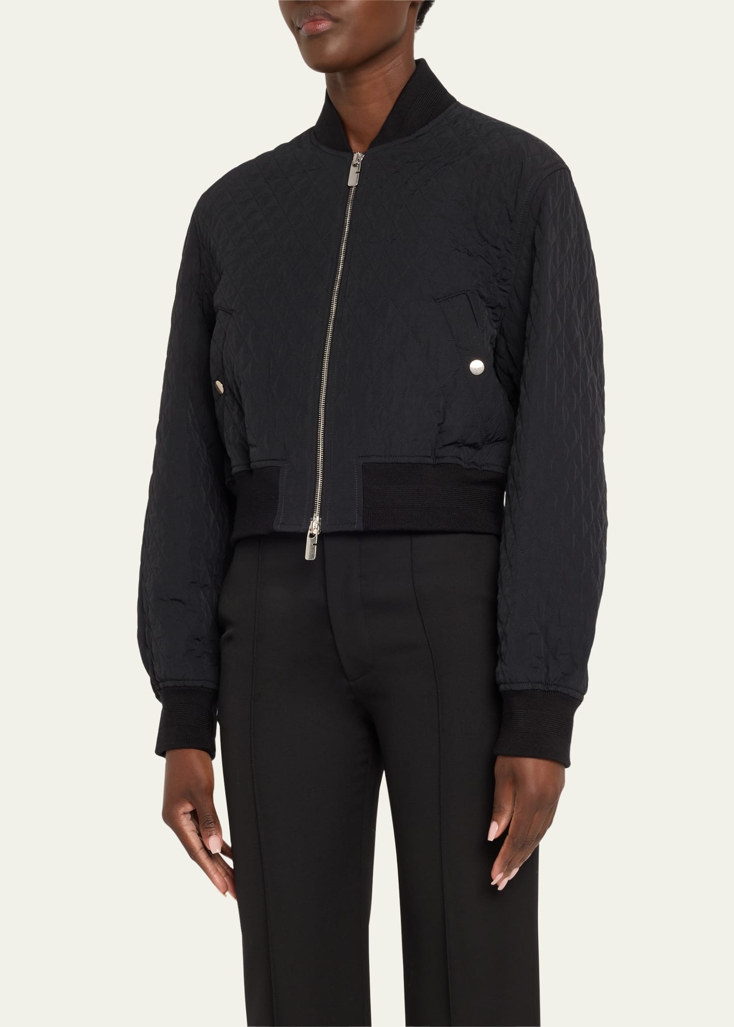 BURBERRY｜JACKETS (quilting nylon boomer jacket (8081118 Burberry Quilted Nylon Jacket | Black | FARFETCH
