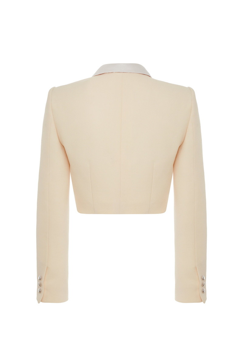 TWEED BOUCLE CROPPED JACKET WITH COLLAR 2