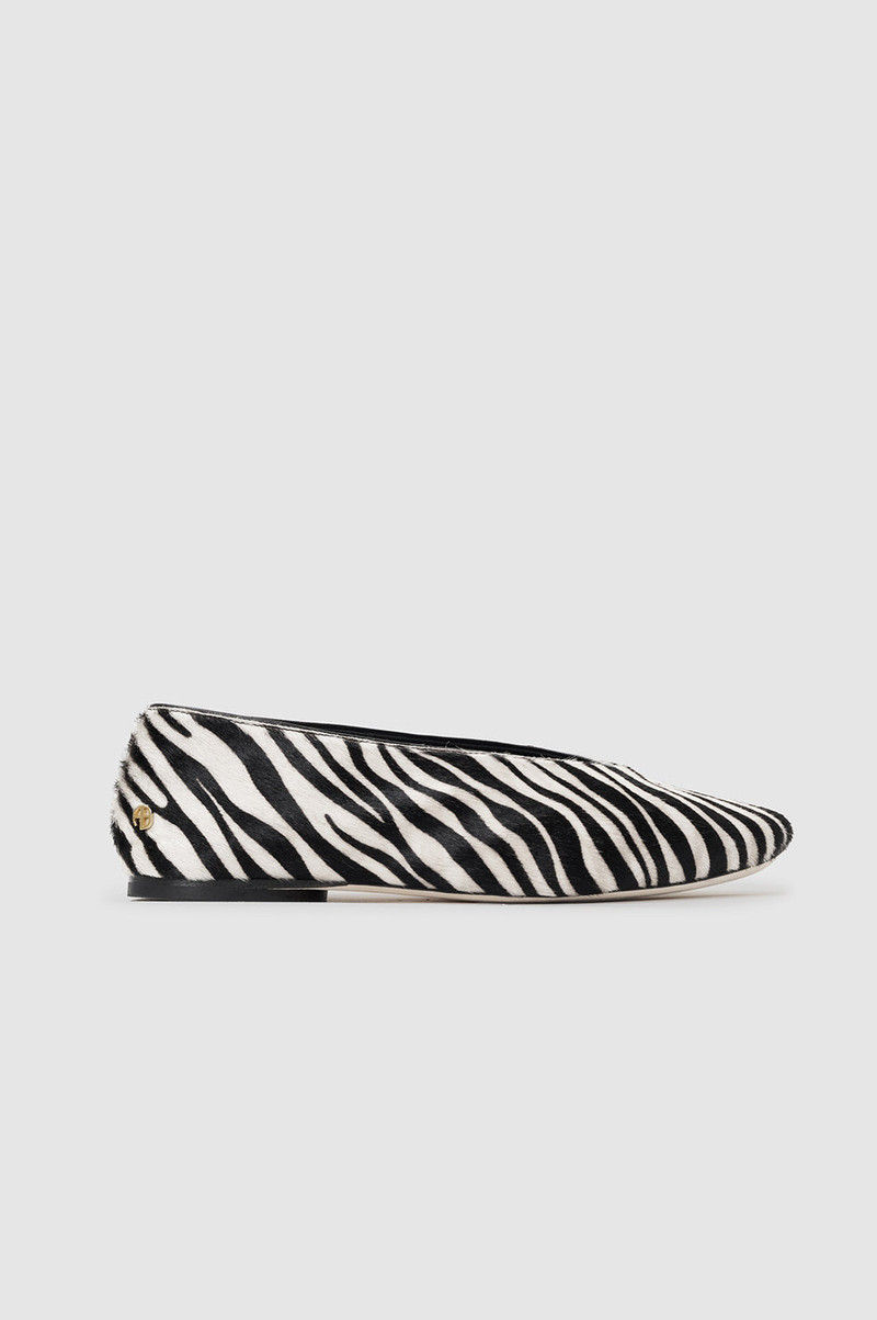 Ana Flats Calf Hair - Zebra 1