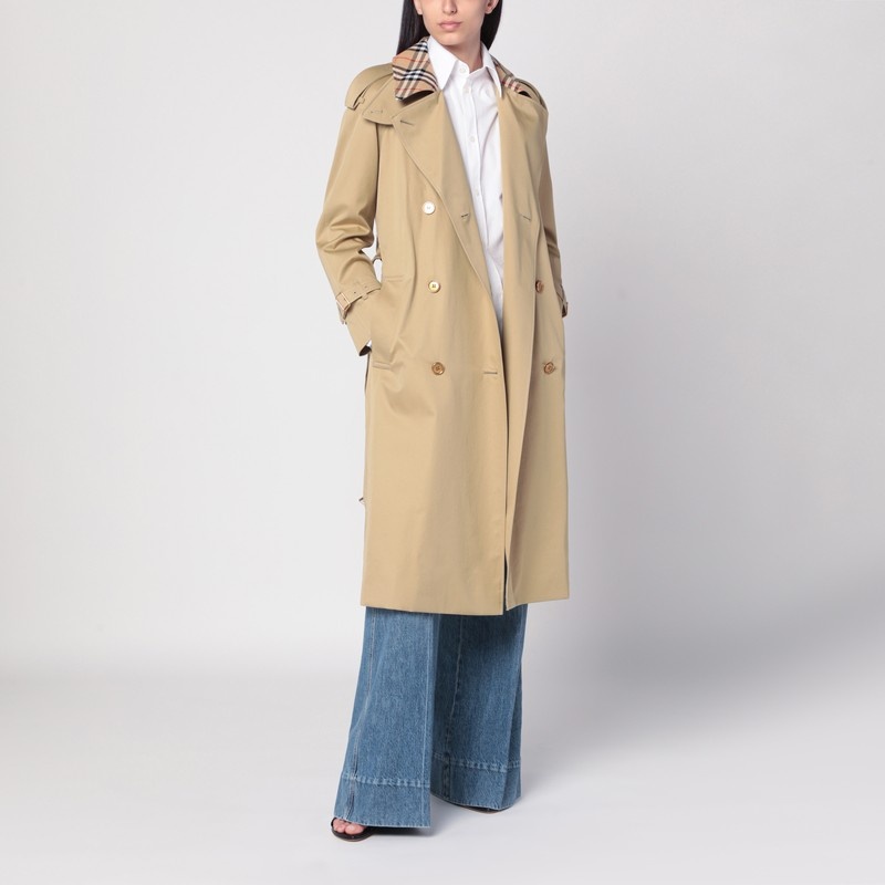 Burberry Castleford double-breasted trench with Check collar