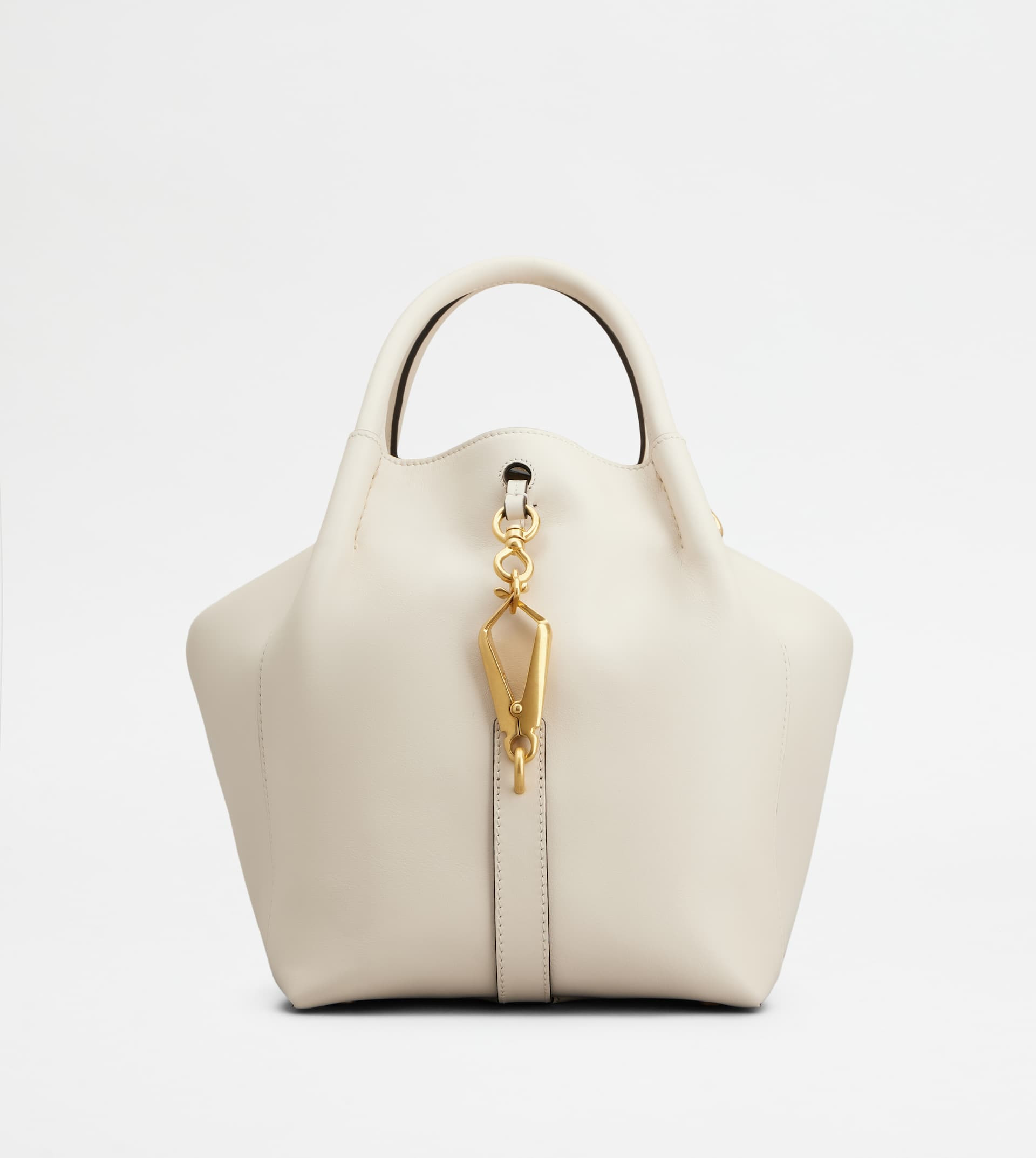 SATCHEL IN LEATHER SMALL - WHITE - 1
