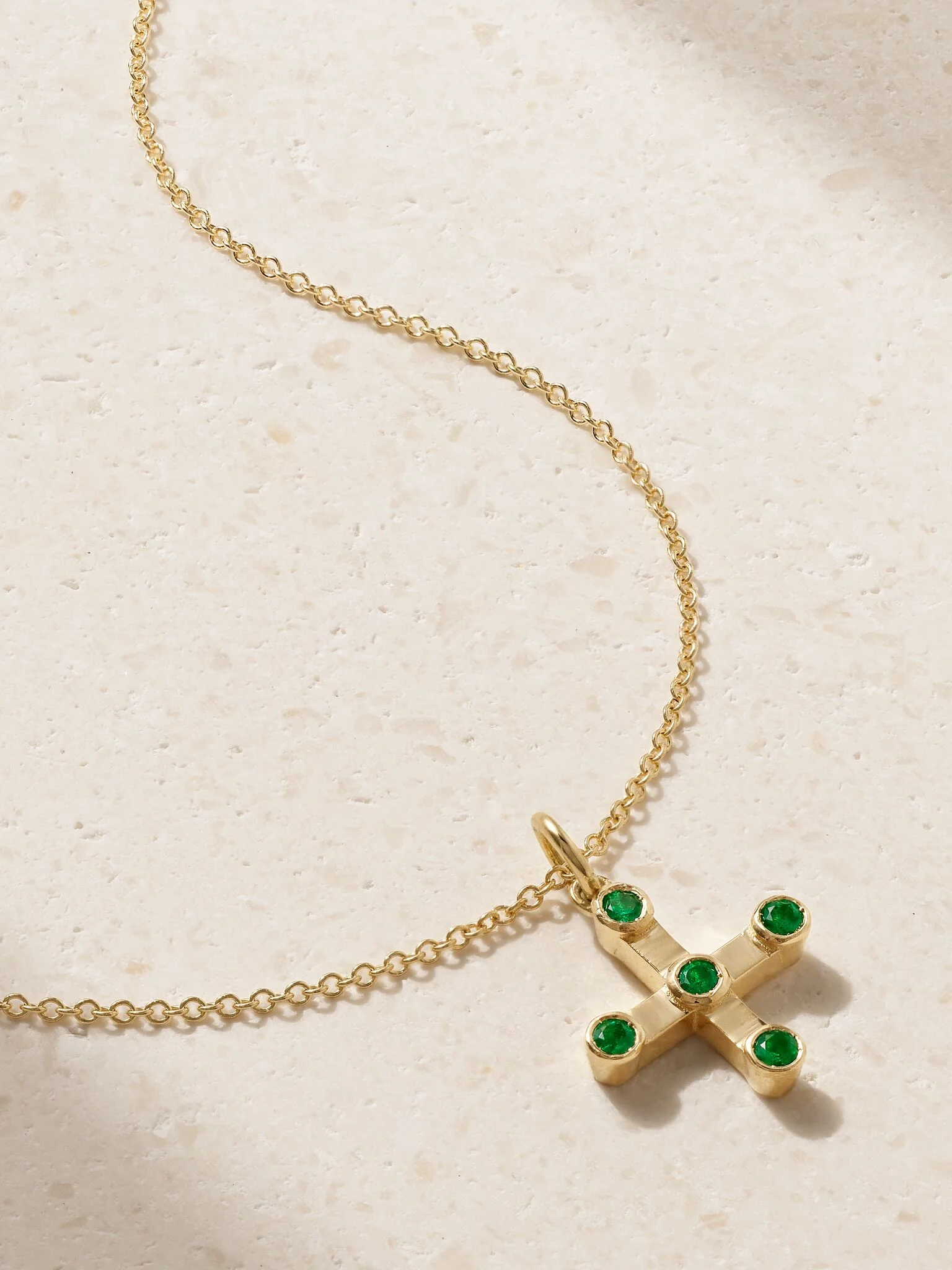 Stepping Stone 18-karat gold emerald necklace Gold - 1