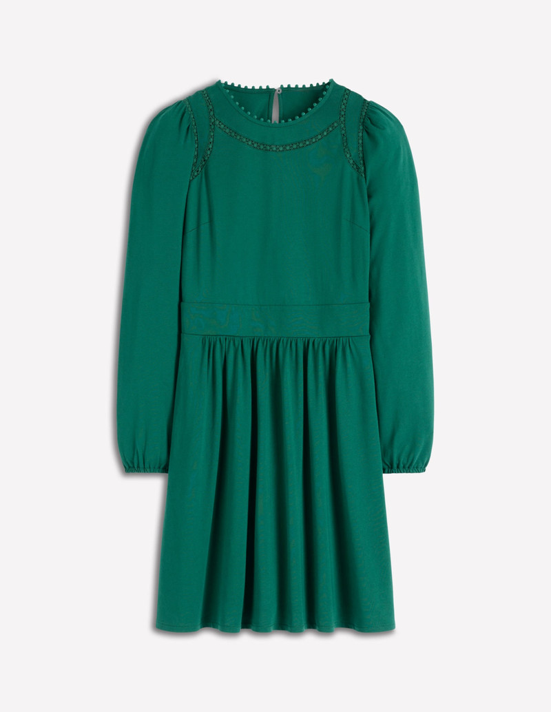 Mila Short Jersey Dress-Emerald Night 1