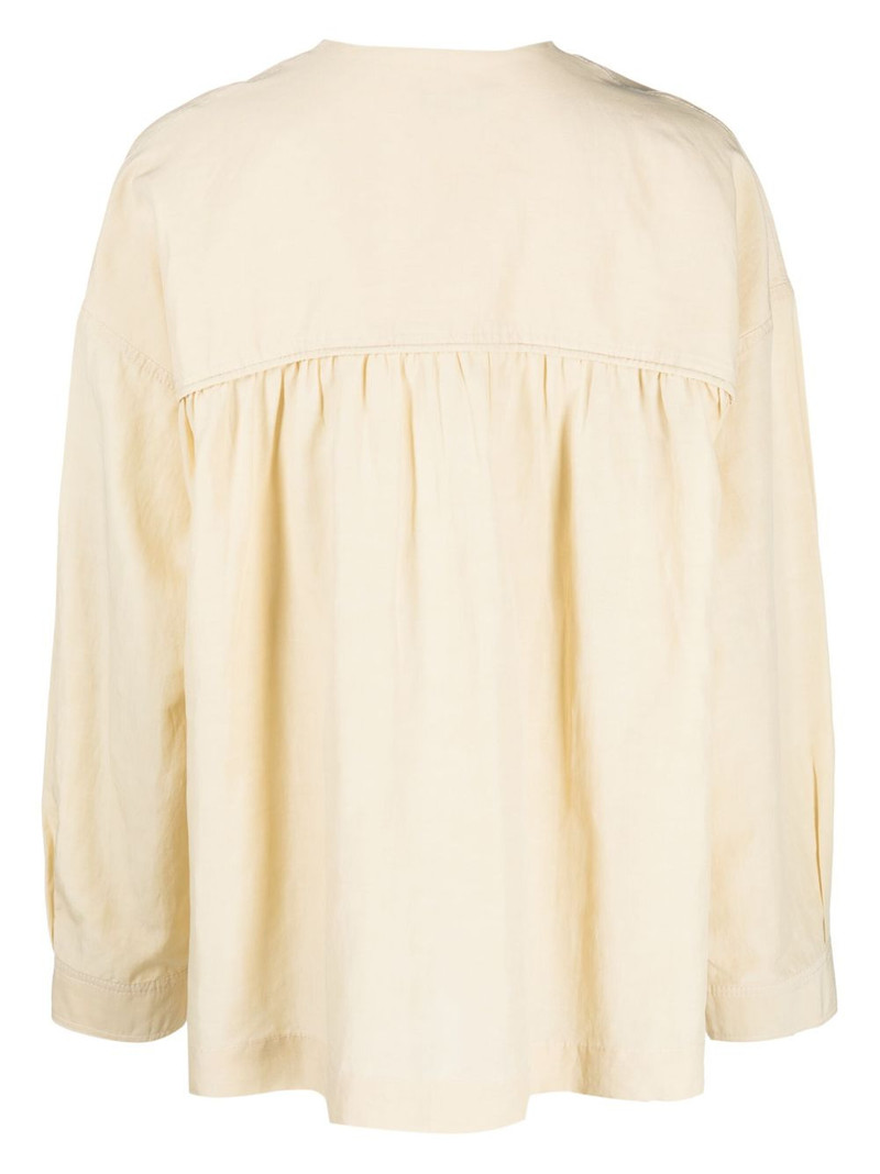 AERON Imola gathered linen blouse outlook
