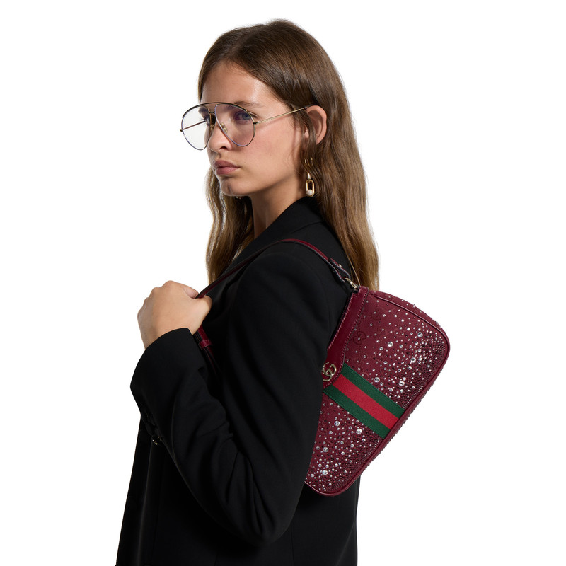 Ophidia crystals small shoulder bag 3