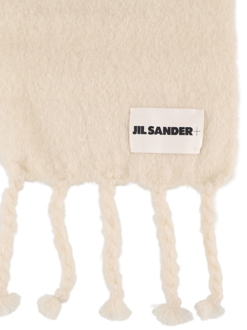 Logo label mohair scarf - 2