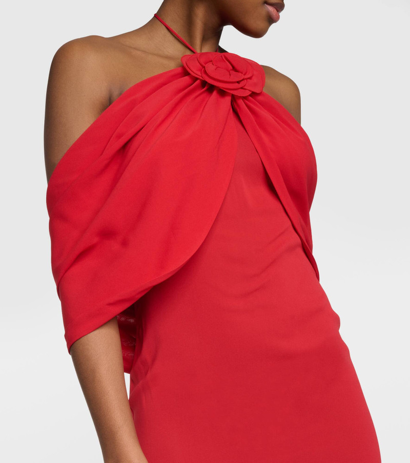 Floral-appliqué silk blend gown 4