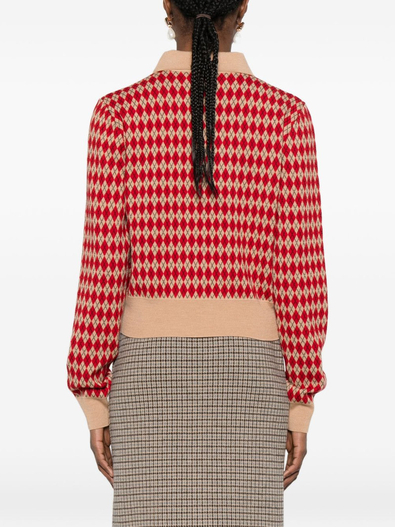 diamond-pattern polo shirt 4