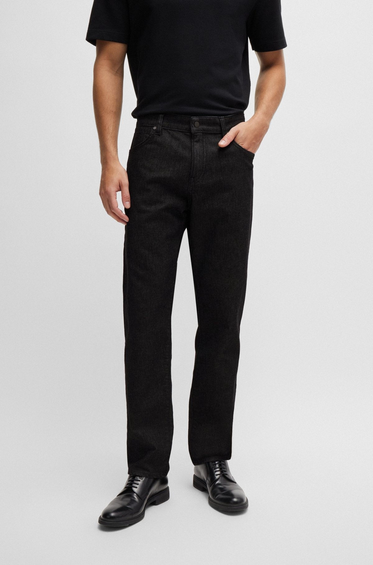 MAINE REGULAR-FIT JEANS IN BLACK STRETCH DENIM - 2