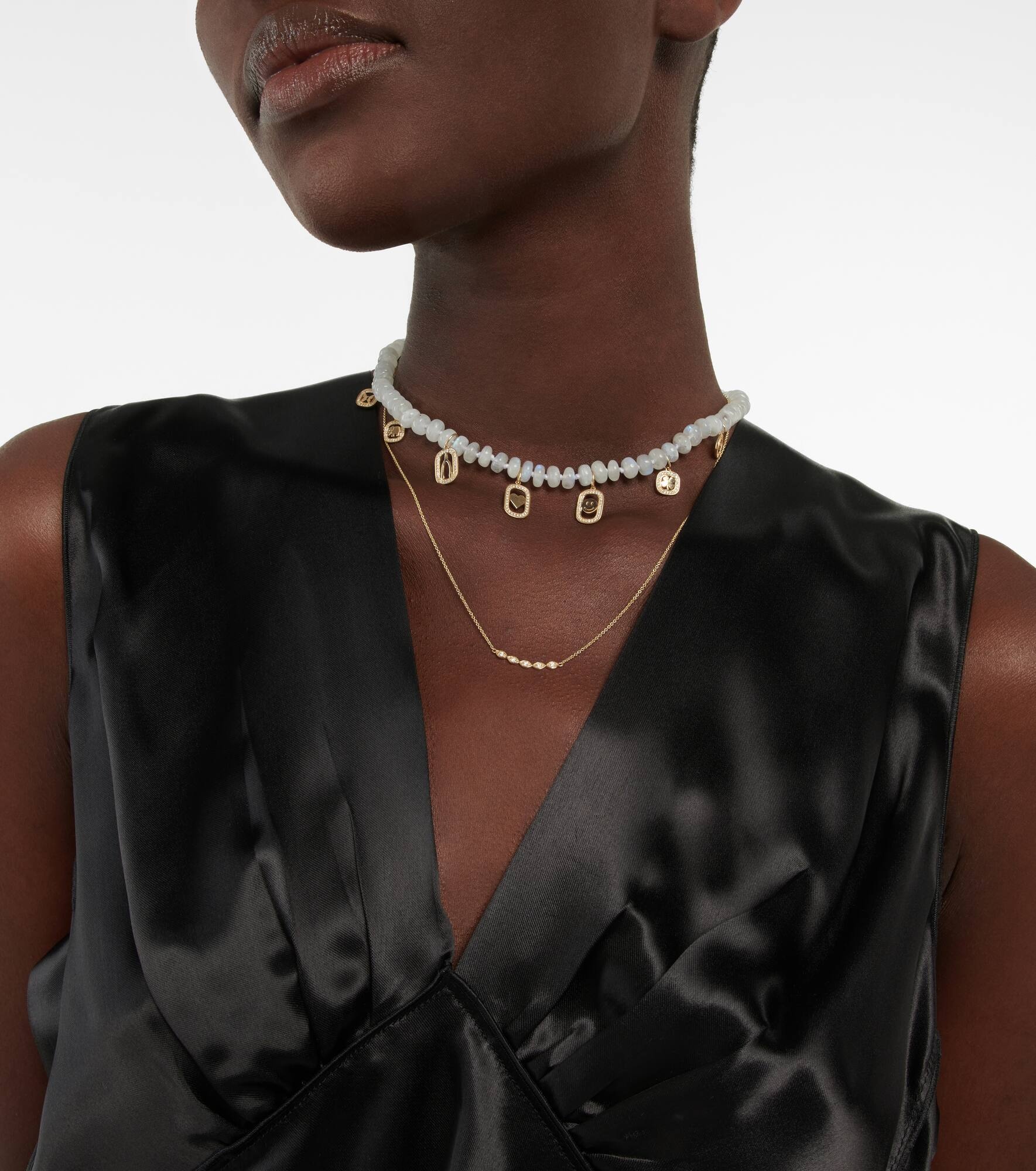 14kt gold necklace with diamonds - 5