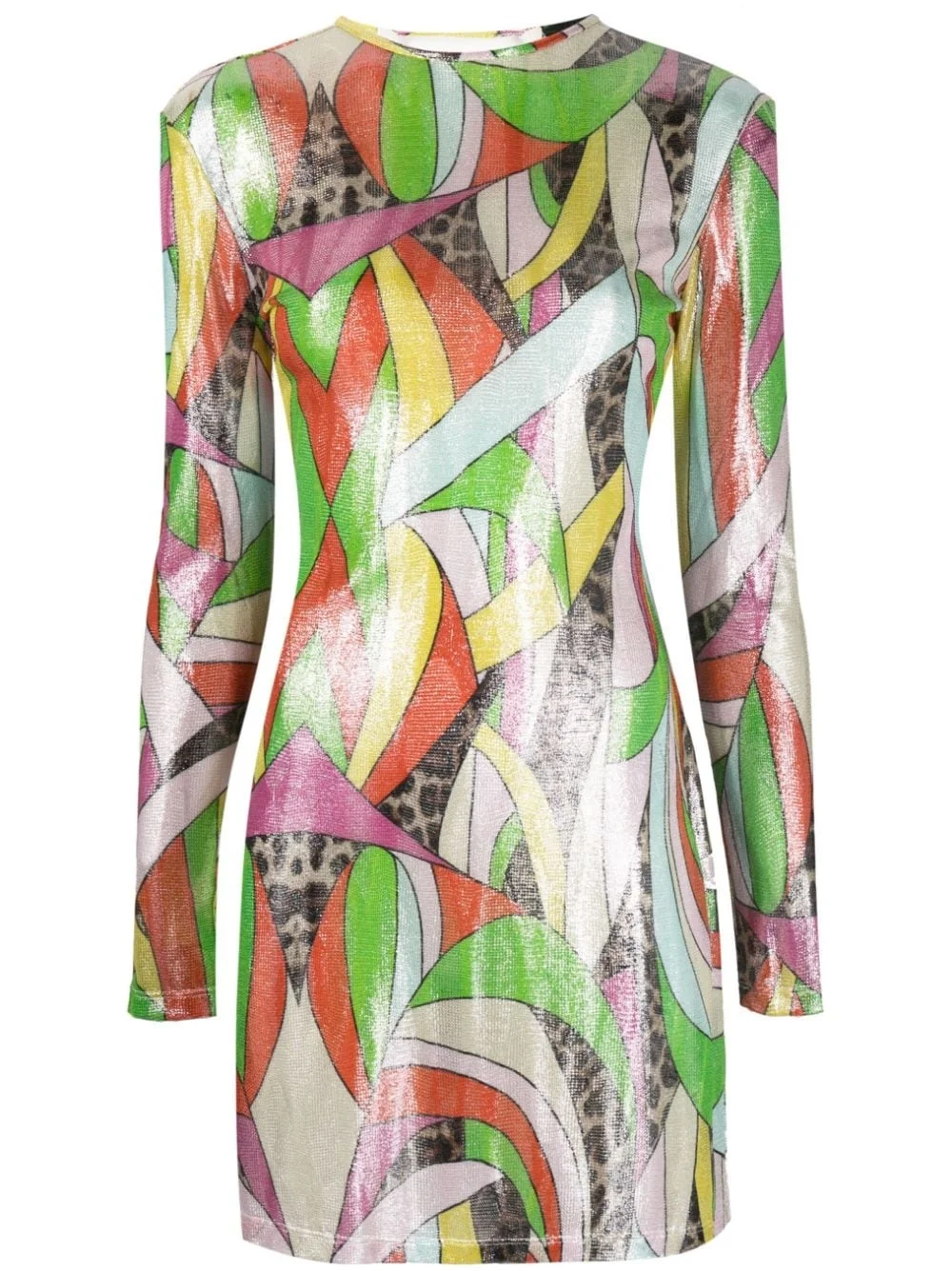 mix-print knitted minidress - 1