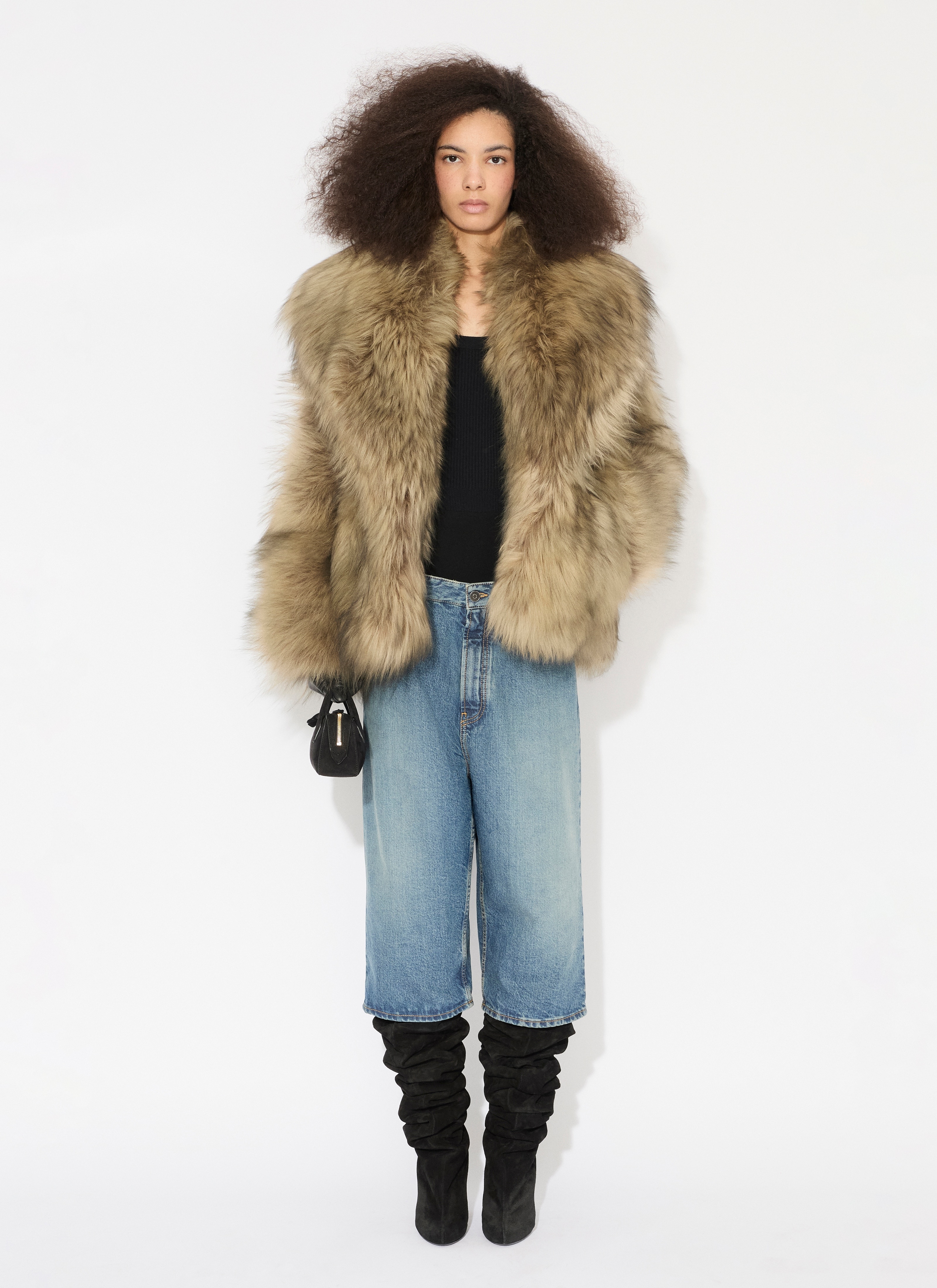 CROPPED SHEARLING COAT - 2